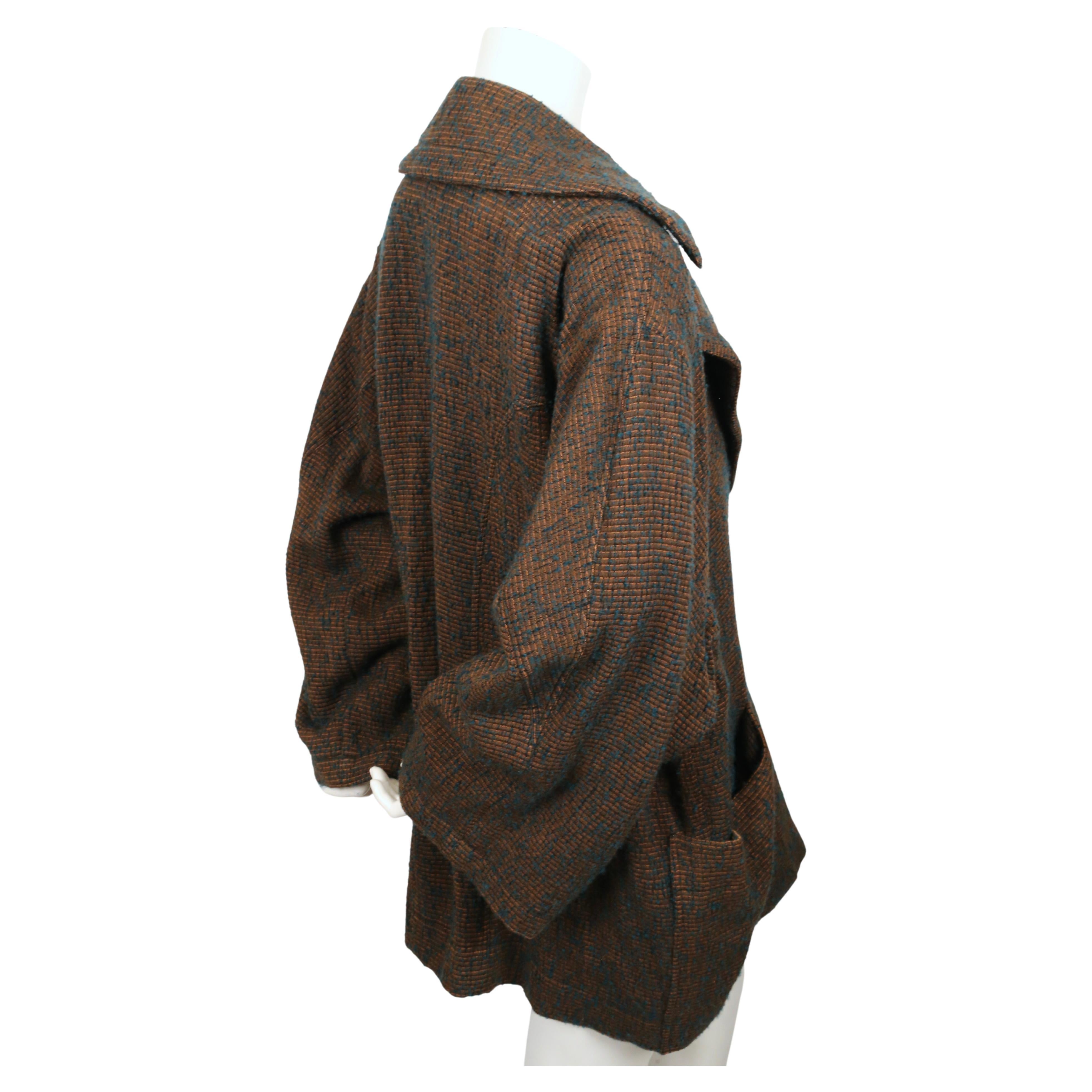 1980's AZZEDINE ALAIA oversized boucle wool coat with wrap around pockets 2