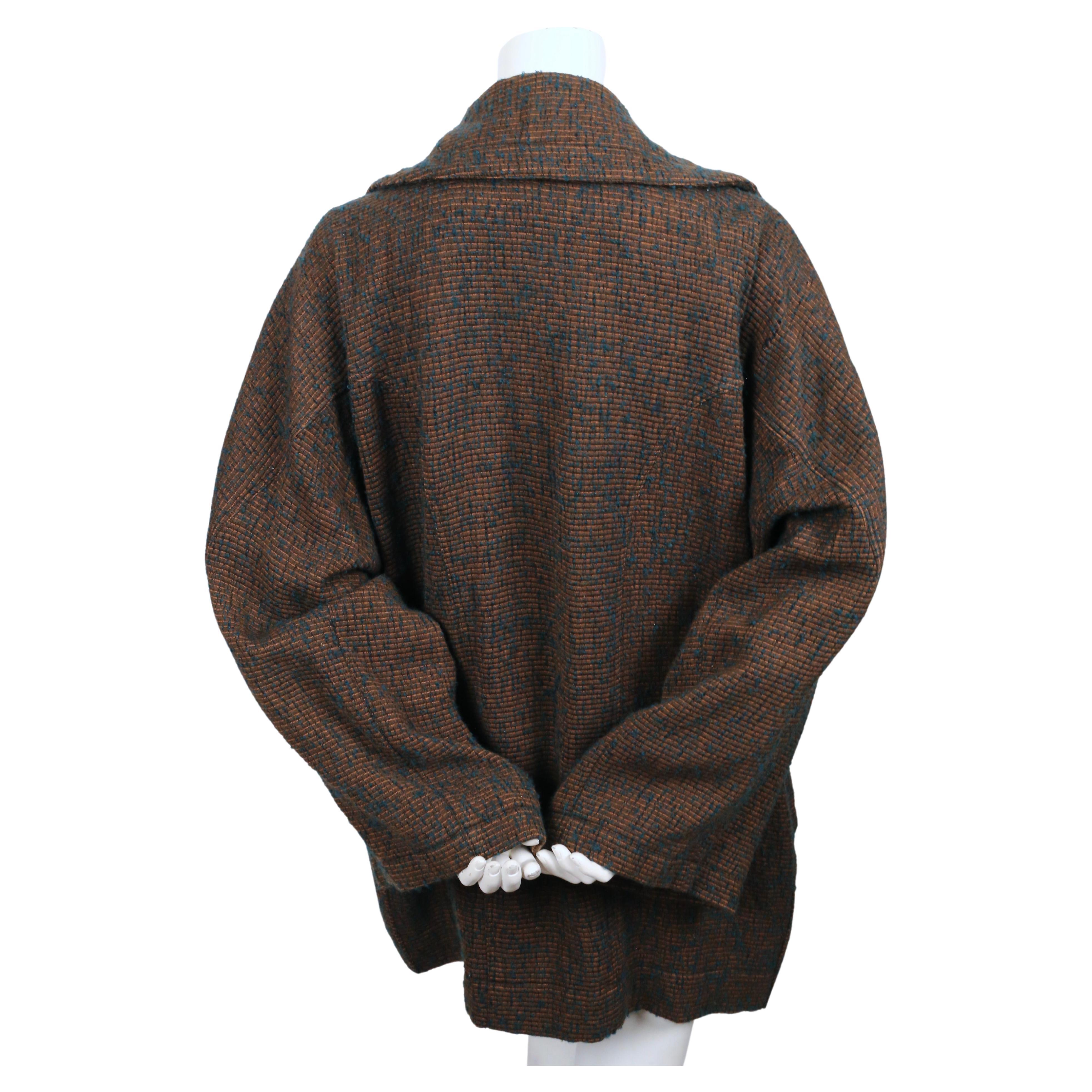 1980's AZZEDINE ALAIA oversized boucle wool coat with wrap around pockets 3