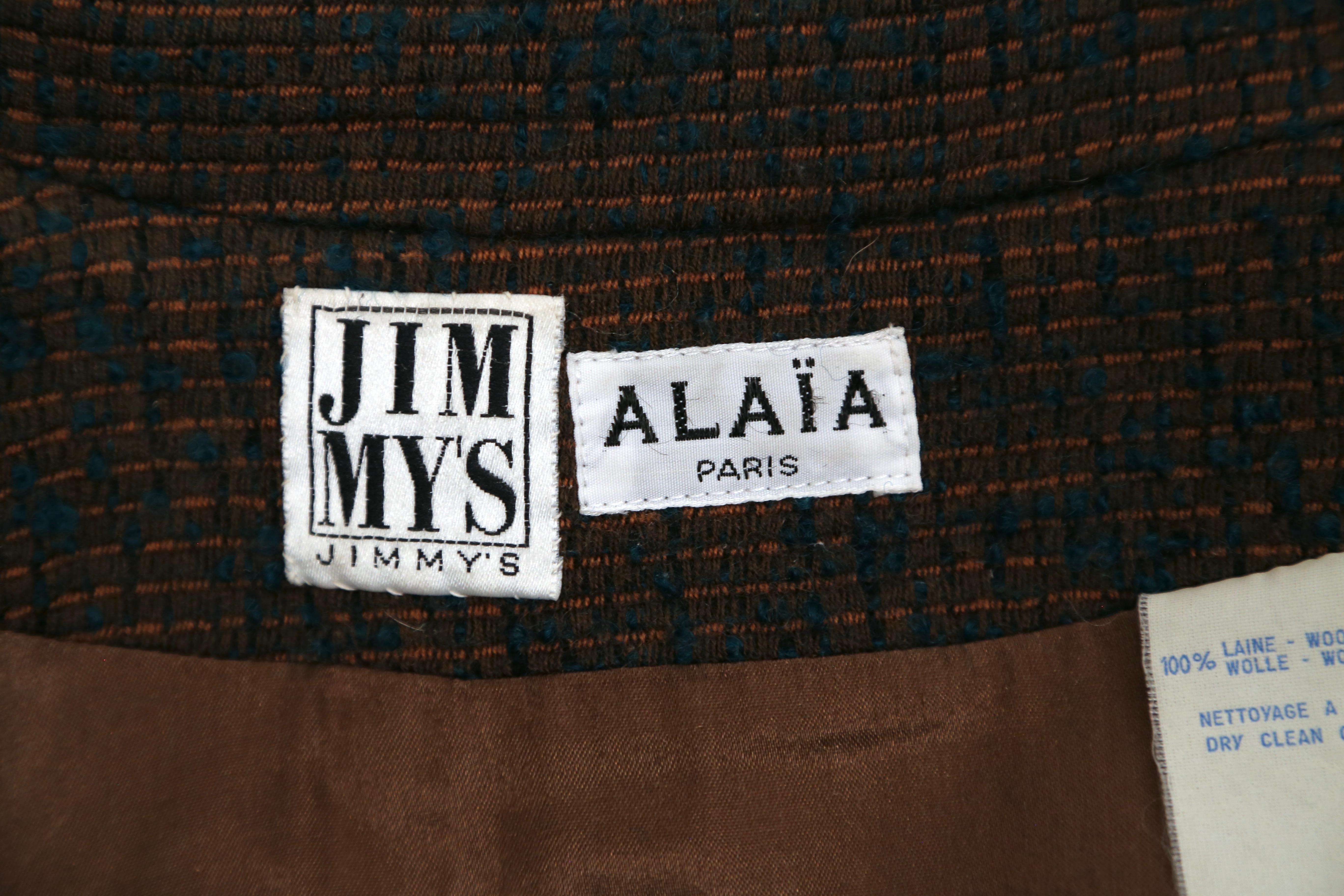 1980's AZZEDINE ALAIA oversized boucle wool coat with wrap around pockets 5