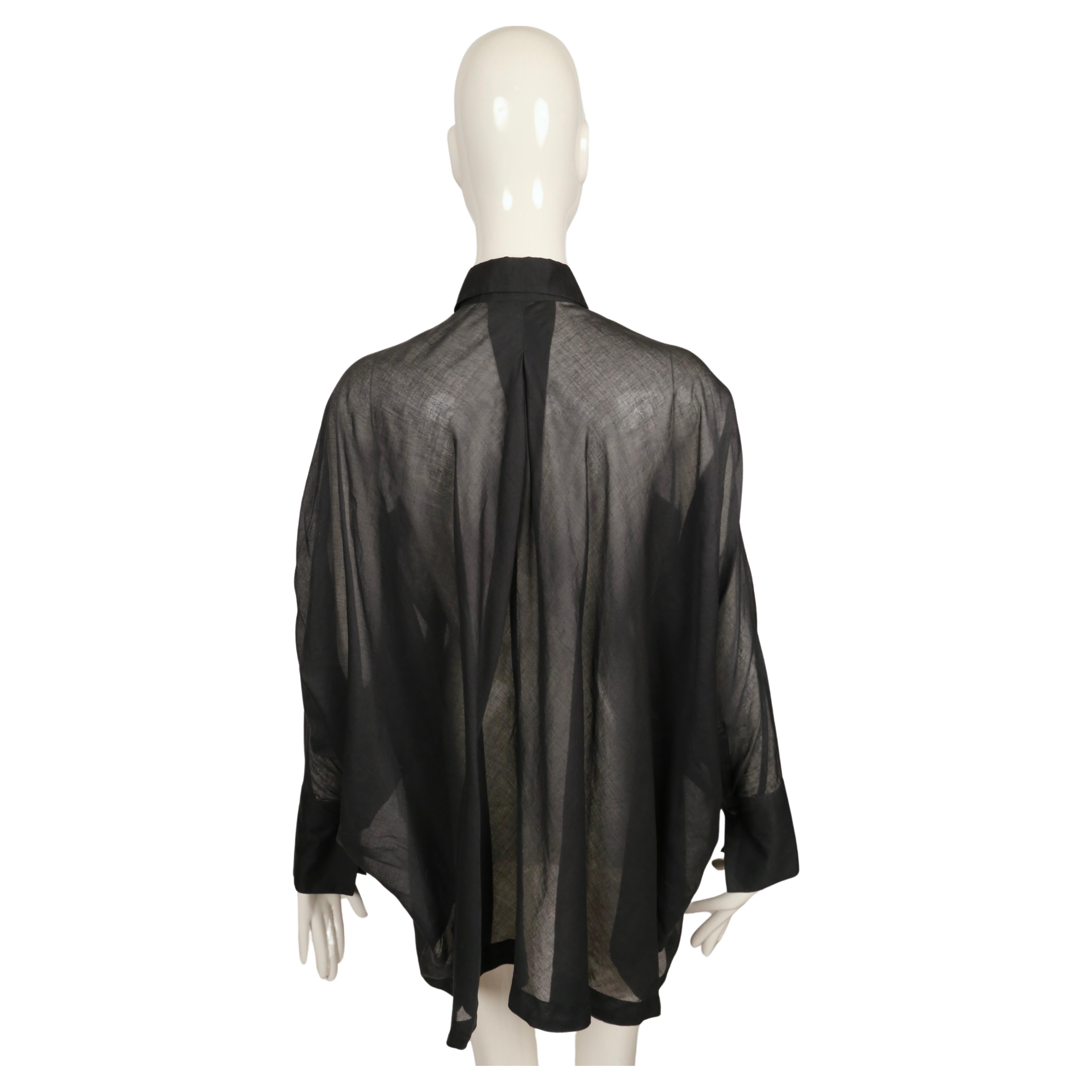 1980's AZZEDINE ALAIA sheer cotton shirt with patch pockets 3