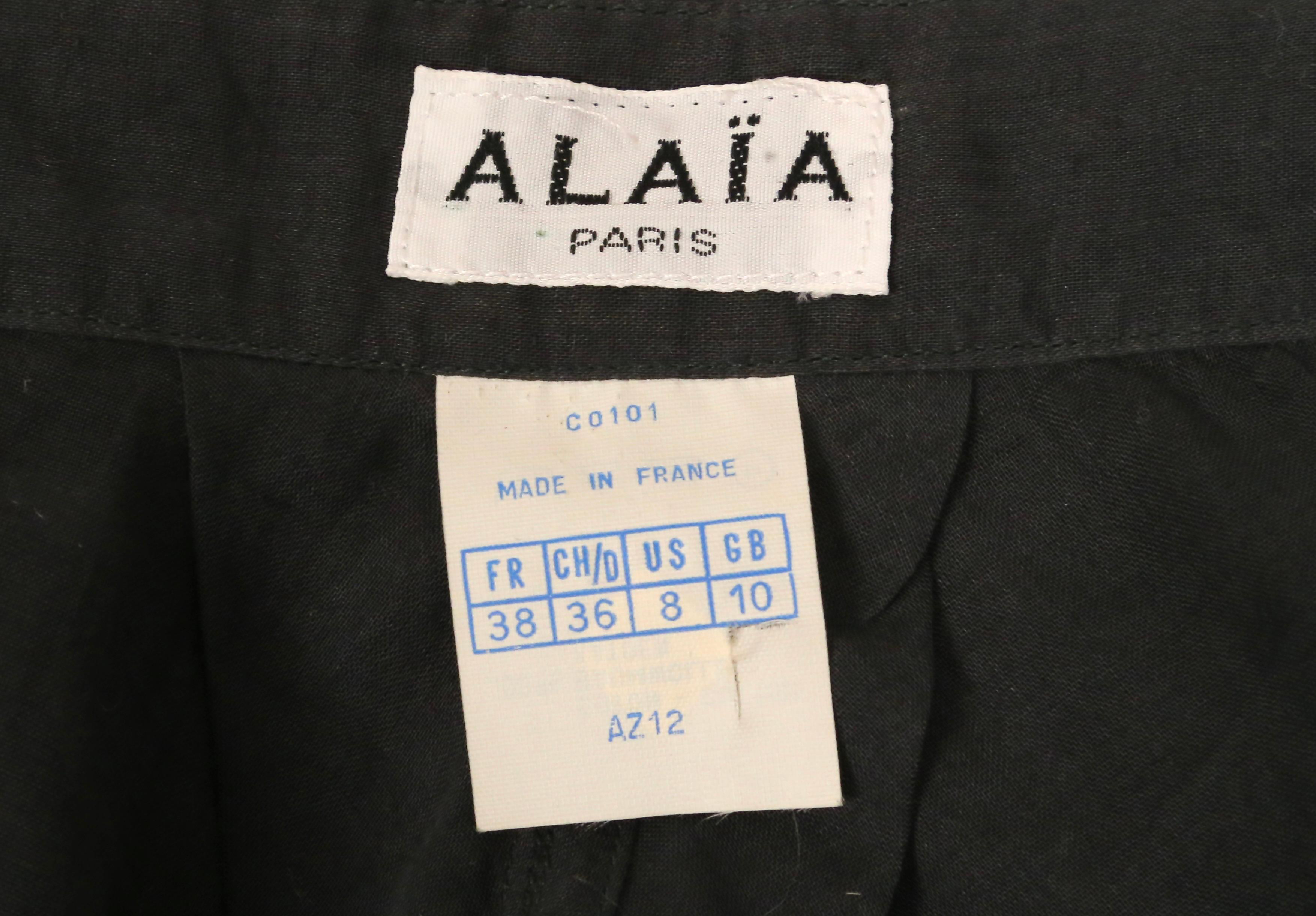 1980's AZZEDINE ALAIA sheer cotton shirt with patch pockets 4