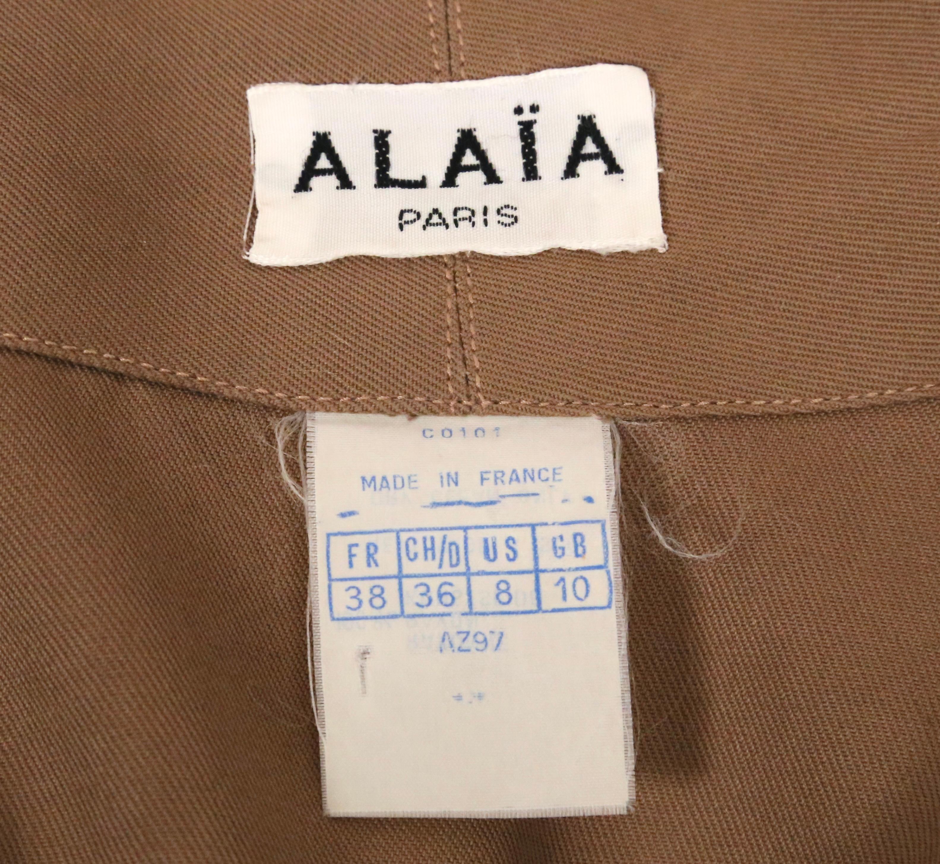 1980's AZZEDINE ALAIA taupe swing coat in vendita 5