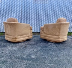 1990s Baker Furniture Barrel Swivel Chairs