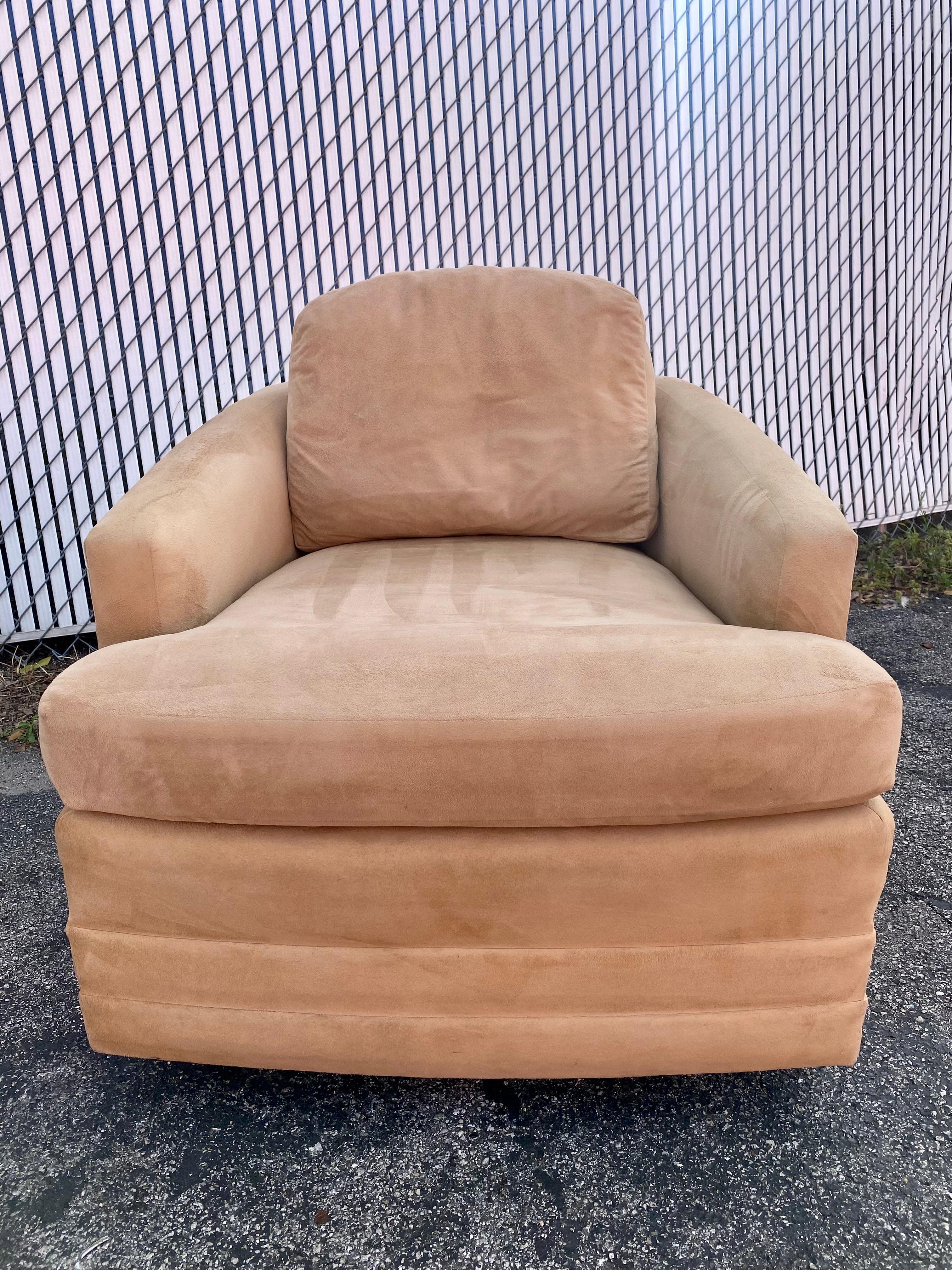 North American 1990s Baker Furniture Barrel Swivel Chairs For Sale