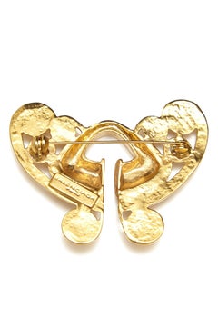 1980s Balenciaga Gold Vintage Aztec Design Brooch