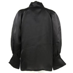 1980s Balenciaga Les Dix Black Satin Silk Jacket