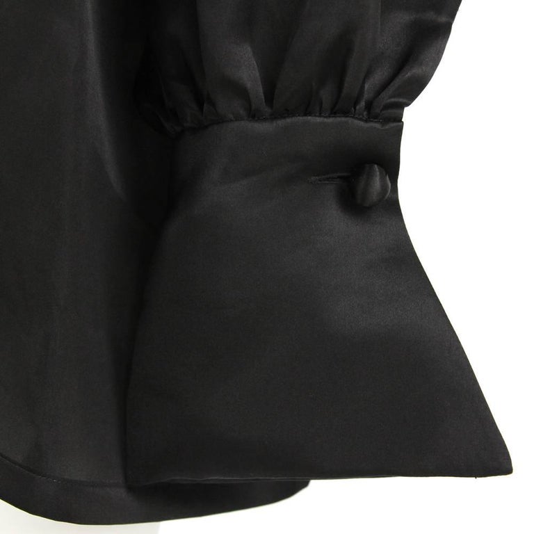 1980s Balenciaga Les Dix Black Satin Silk Jacket at 1stDibs