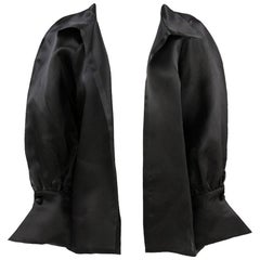 1980s Balenciaga Les Dix Black Satin Silk Jacket