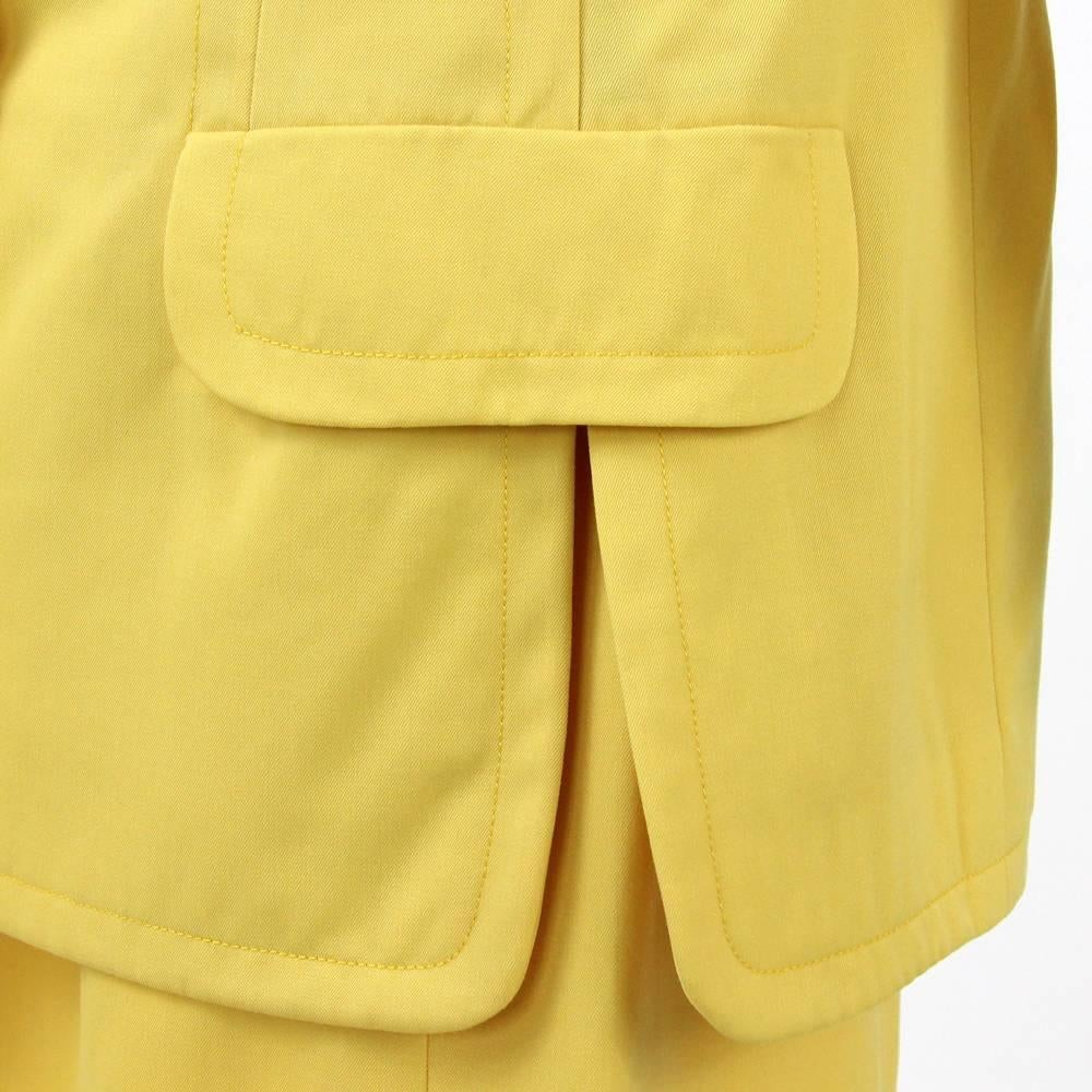 1980s Balenciaga Les Dix Yellow Wool Skirt Suit 1