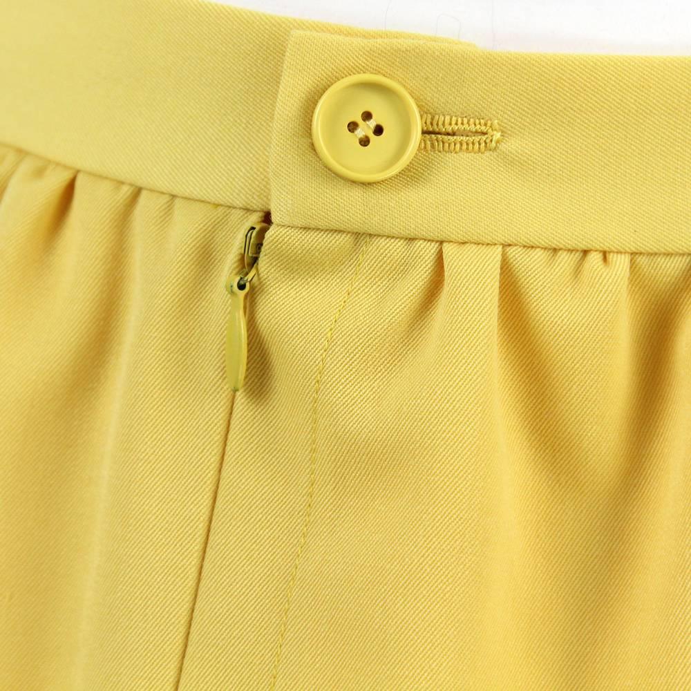1980s Balenciaga Les Dix Yellow Wool Skirt Suit 4