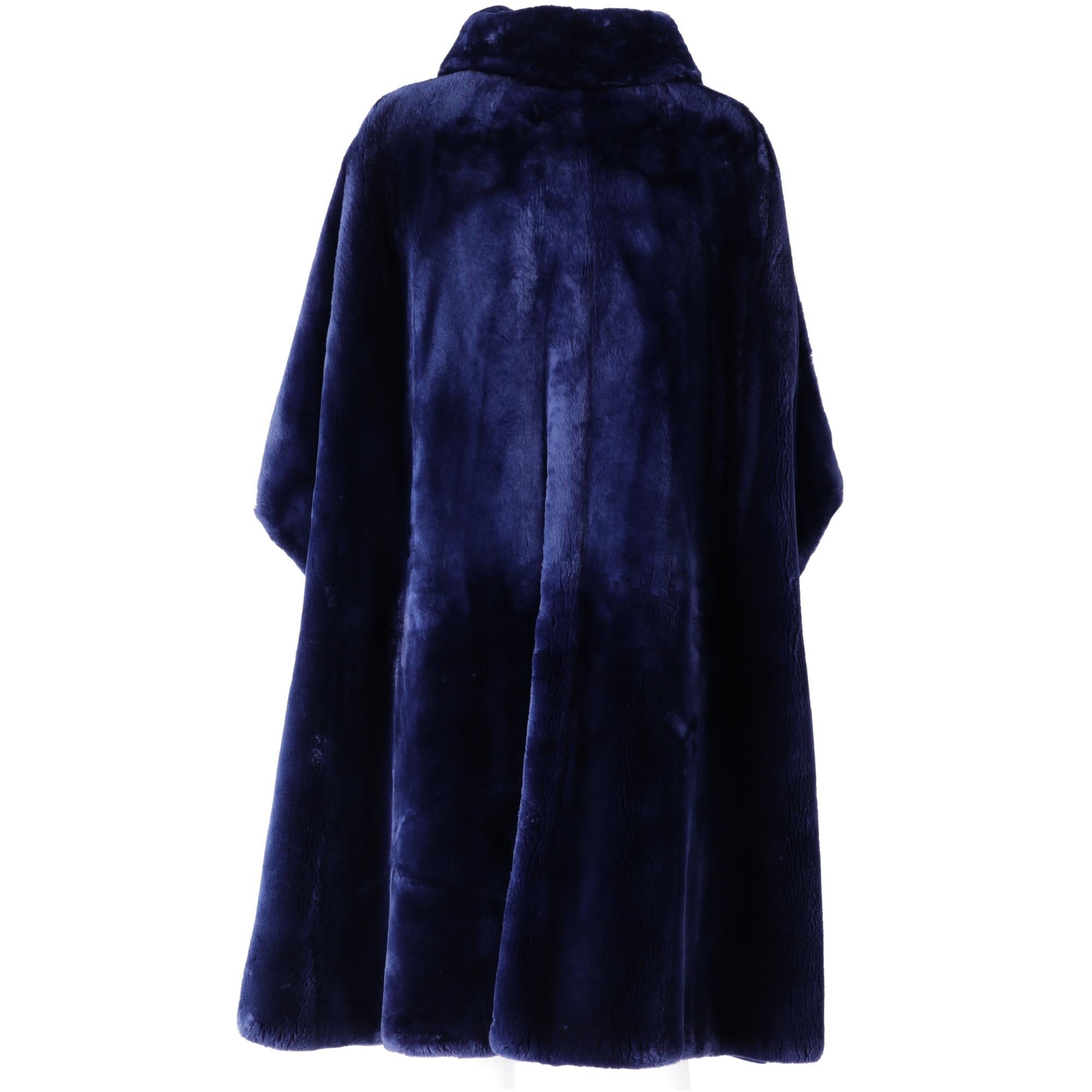 Black 1980s Balzani Blue Beaver Fur Coat