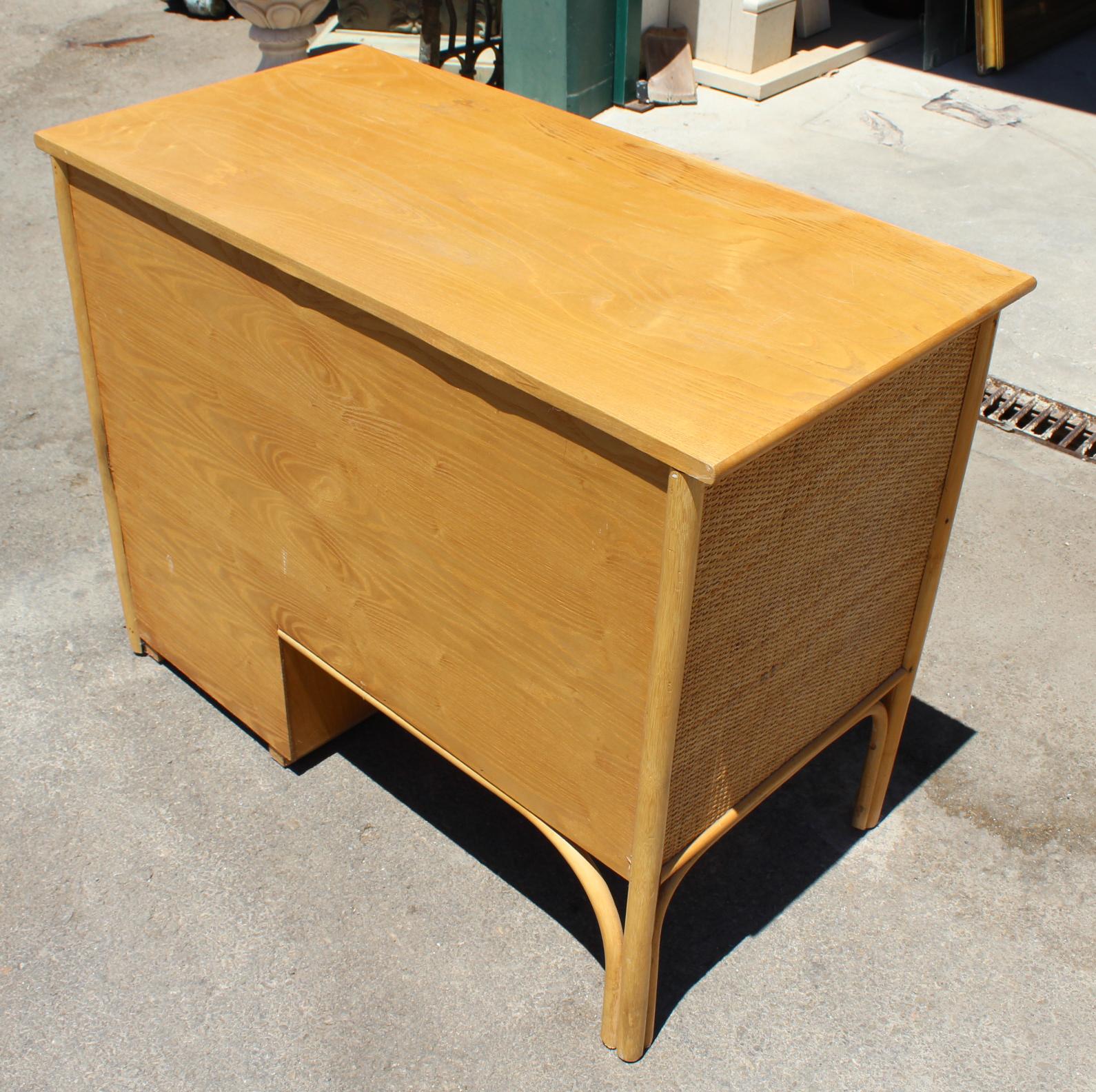20th Century 1980s Bamboo and Rattan Desk with Drawers For Sale
