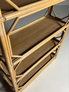 1980s bamboo bookcase