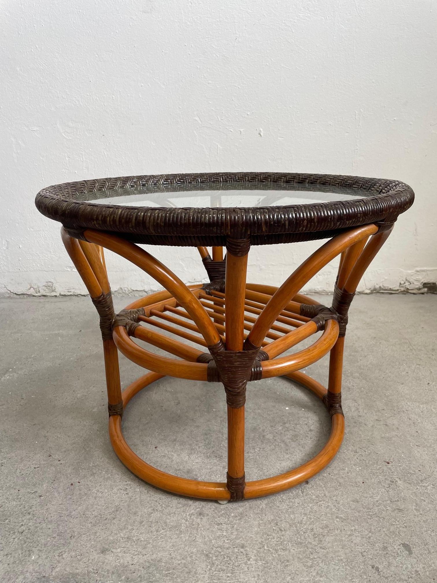 Organic Modern 1980's Bamboo Lounge / Living room set, Chair and Side Table, by Yuzuru Yamakawa For Sale