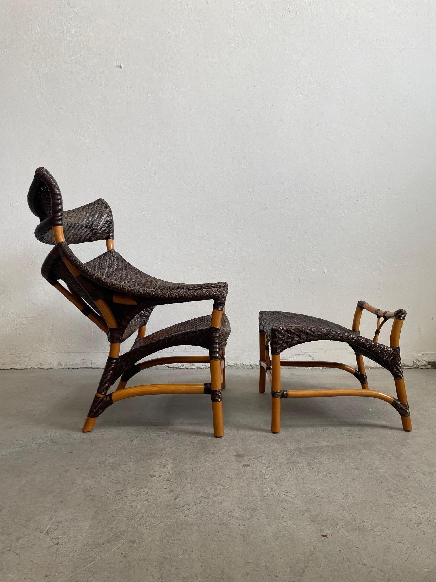 1980's Bamboo Lounge / Living room set, Chair and Side Table, by Yuzuru Yamakawa In Good Condition For Sale In Zagreb, HR