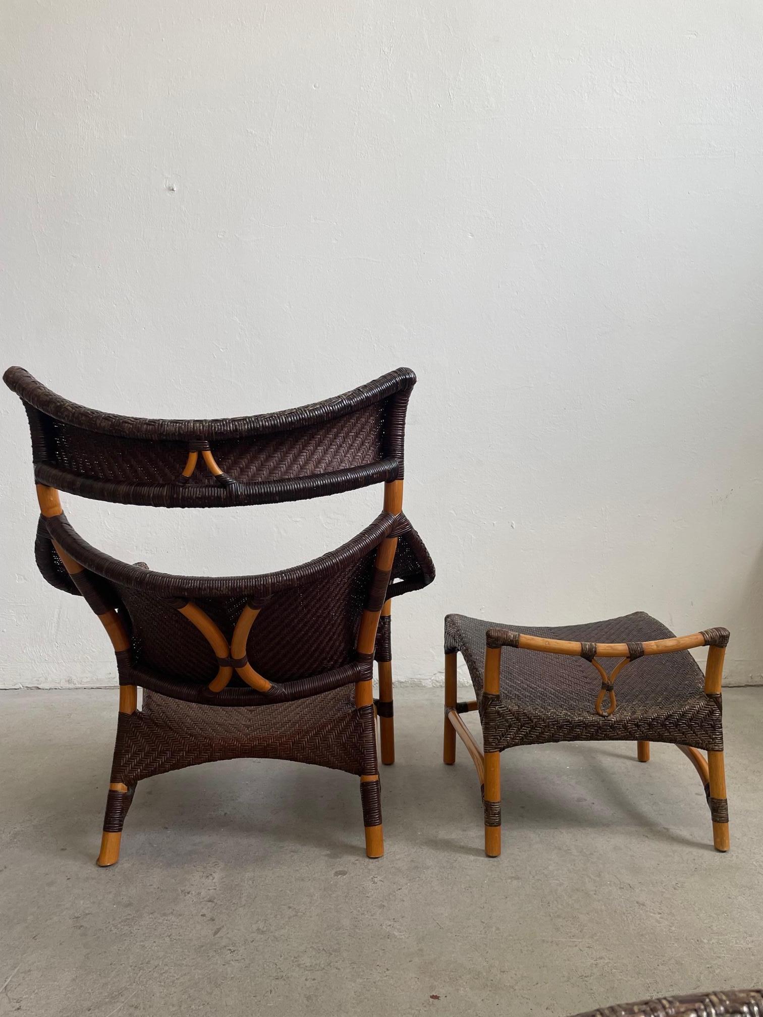 1980's Bamboo Lounge / Living room set, Chair and Side Table, by Yuzuru Yamakawa For Sale 1