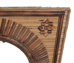 1980s Bamboo, Straw and Rope Mirror in the Shape of a Typical Muslim Arch