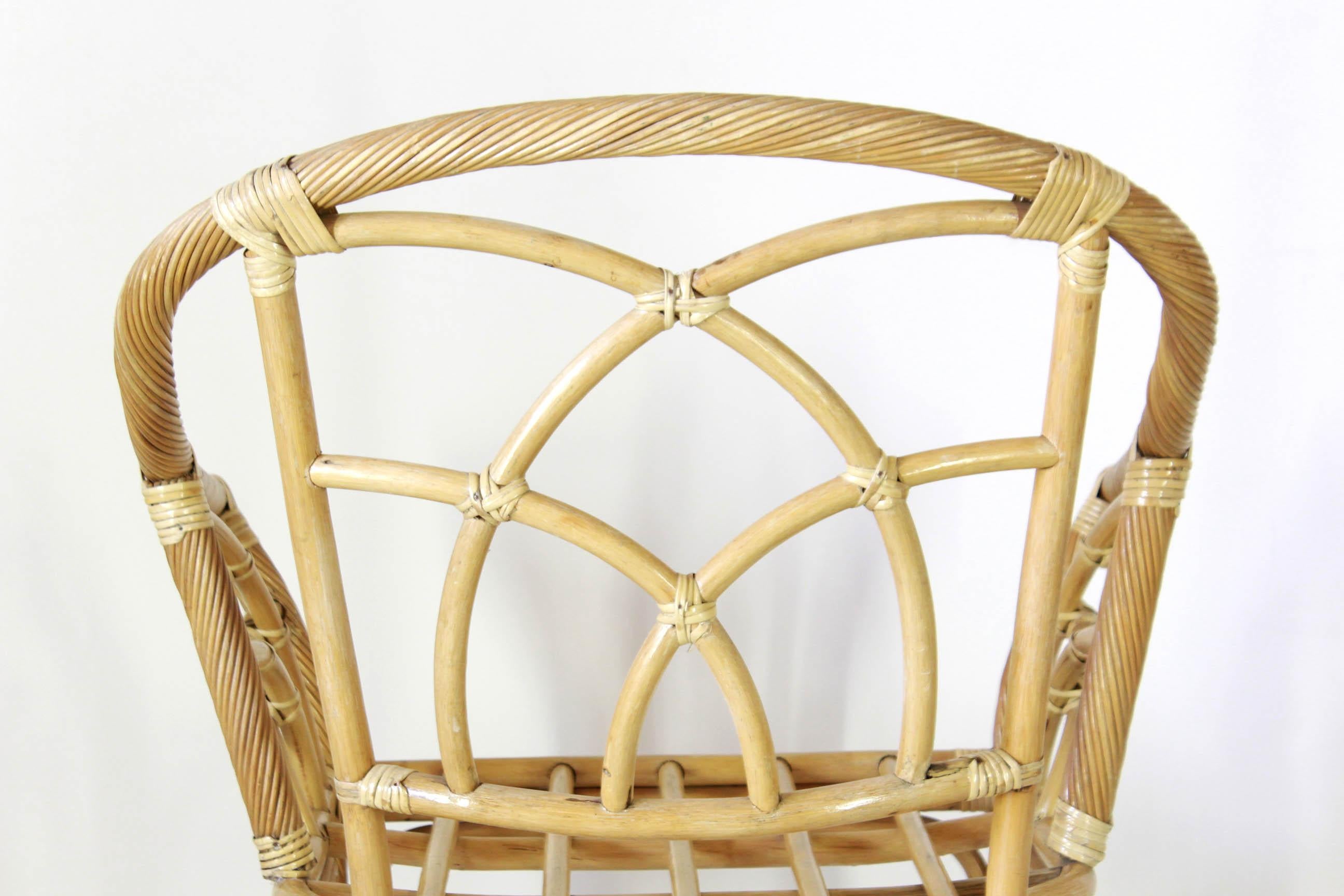 1980s Bamboo Vintage Garden Armchair For Sale 1
