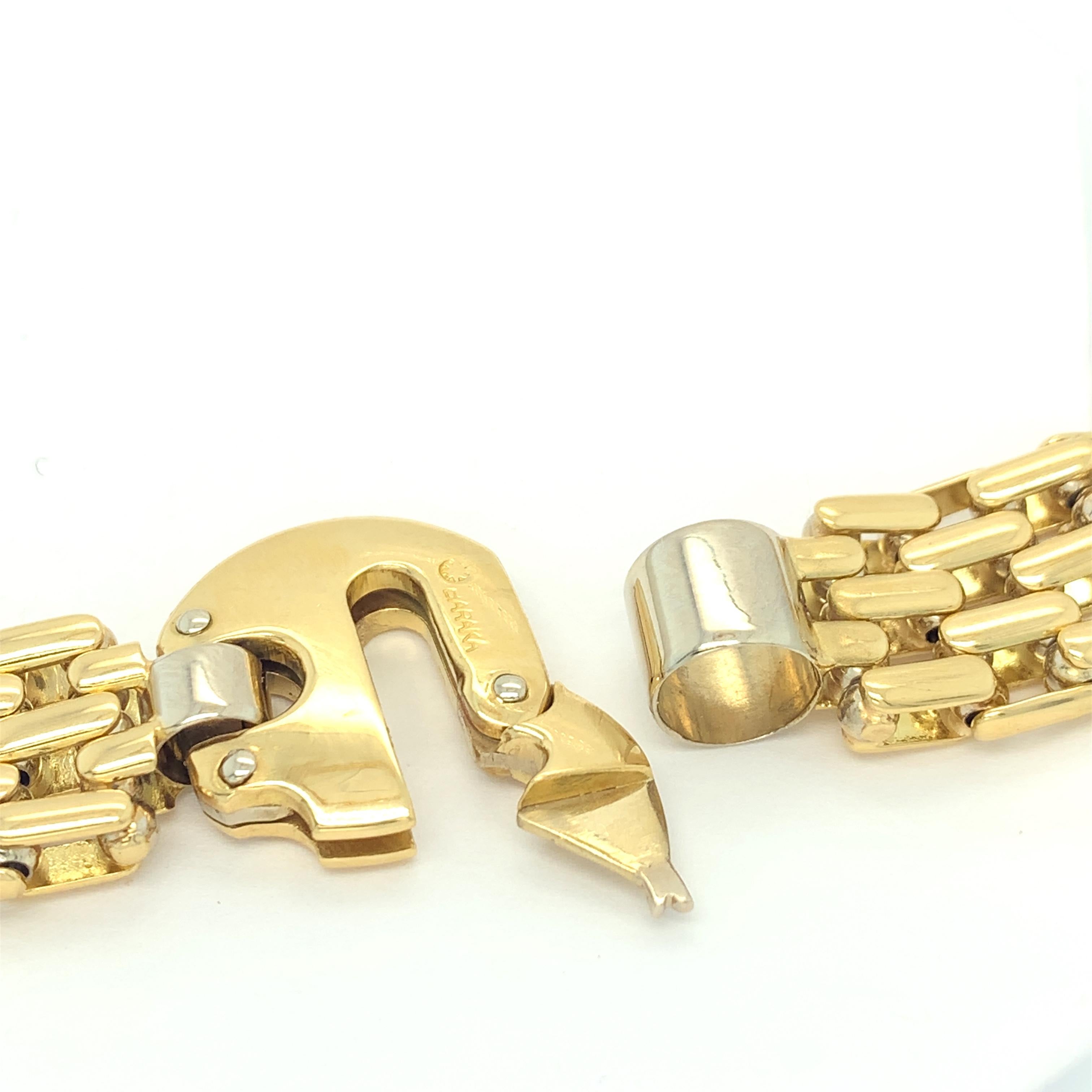 Modern 1980’s Baraka 18K Yellow Gold Panther Link Necklace