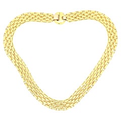 1980's Baraka 18K Gelbgold Panther Link Halskette
