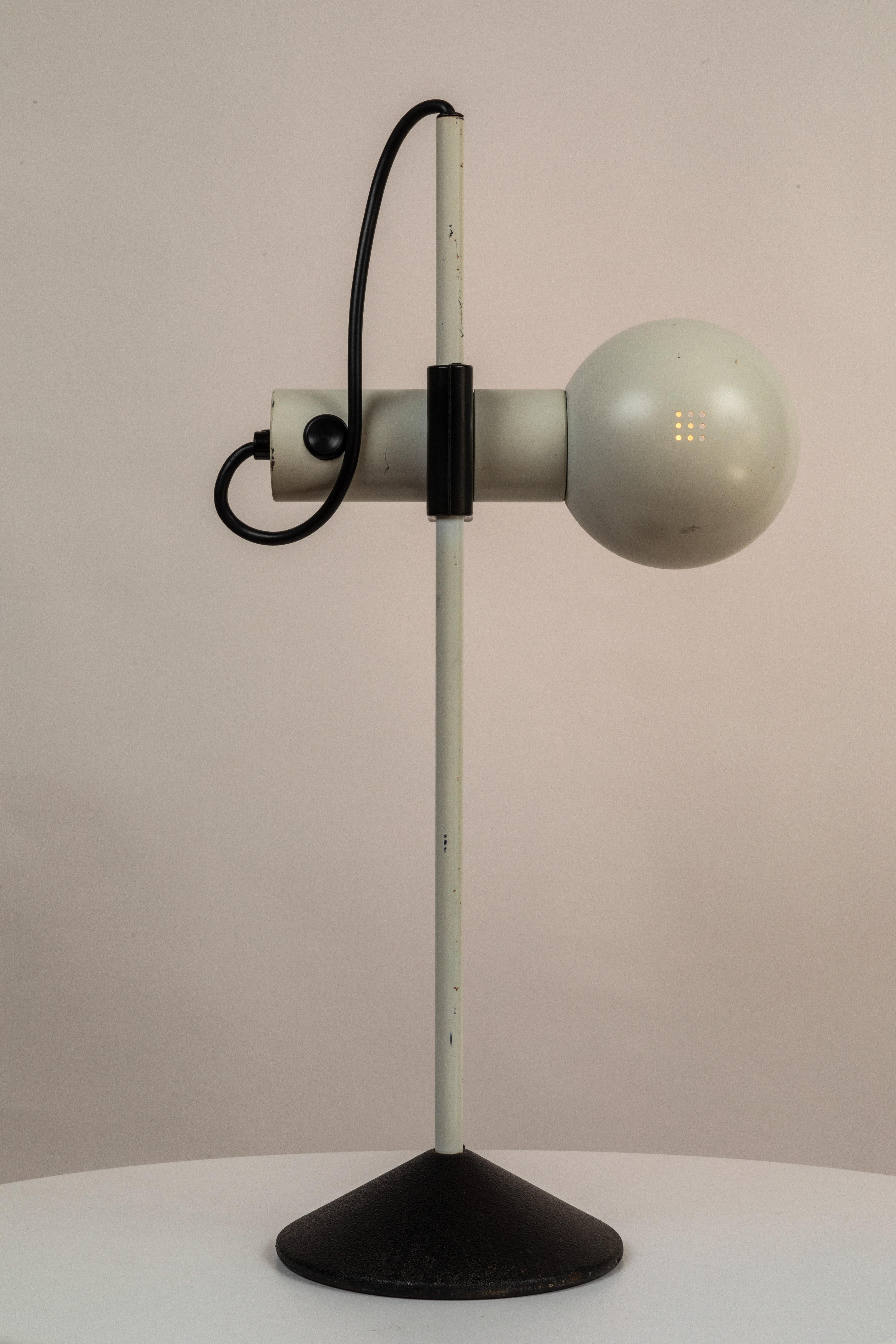 Painted 1980s Barbieri e Marianelli White Table Lamp for Tronconi