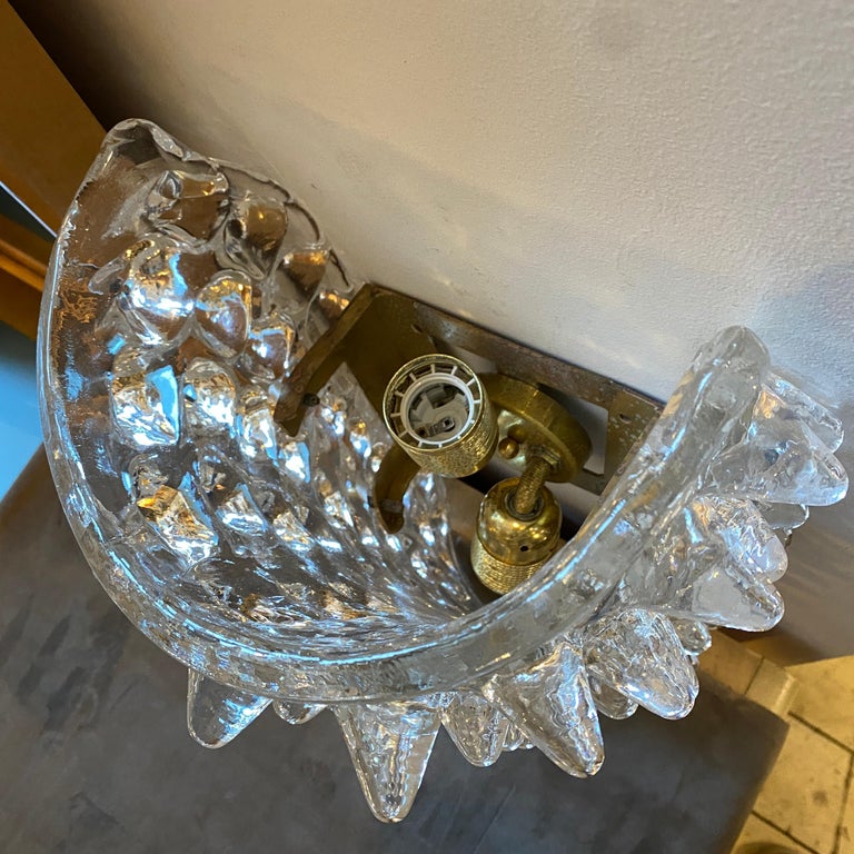 1980s Barovier Style Mid-Century Modern Rostrato Murano Glass Wall ...