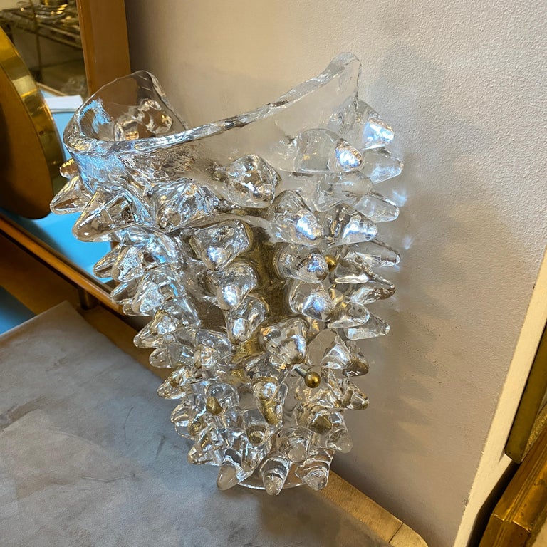 1980s Barovier Style Mid-Century Modern Rostrato Murano Glass Wall ...