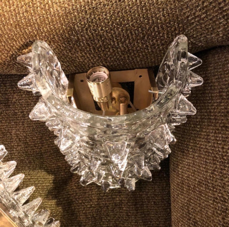 1980s Barovier Style Mid-Century Modern Rostrato Murano Glass Wall ...