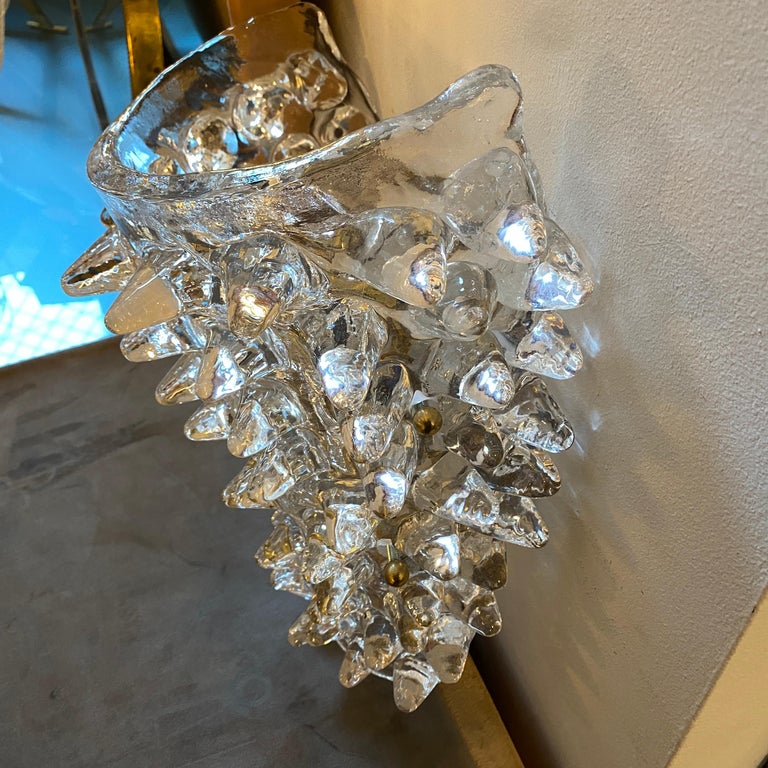 1980s Barovier Style Mid-Century Modern Rostrato Murano Glass Wall ...