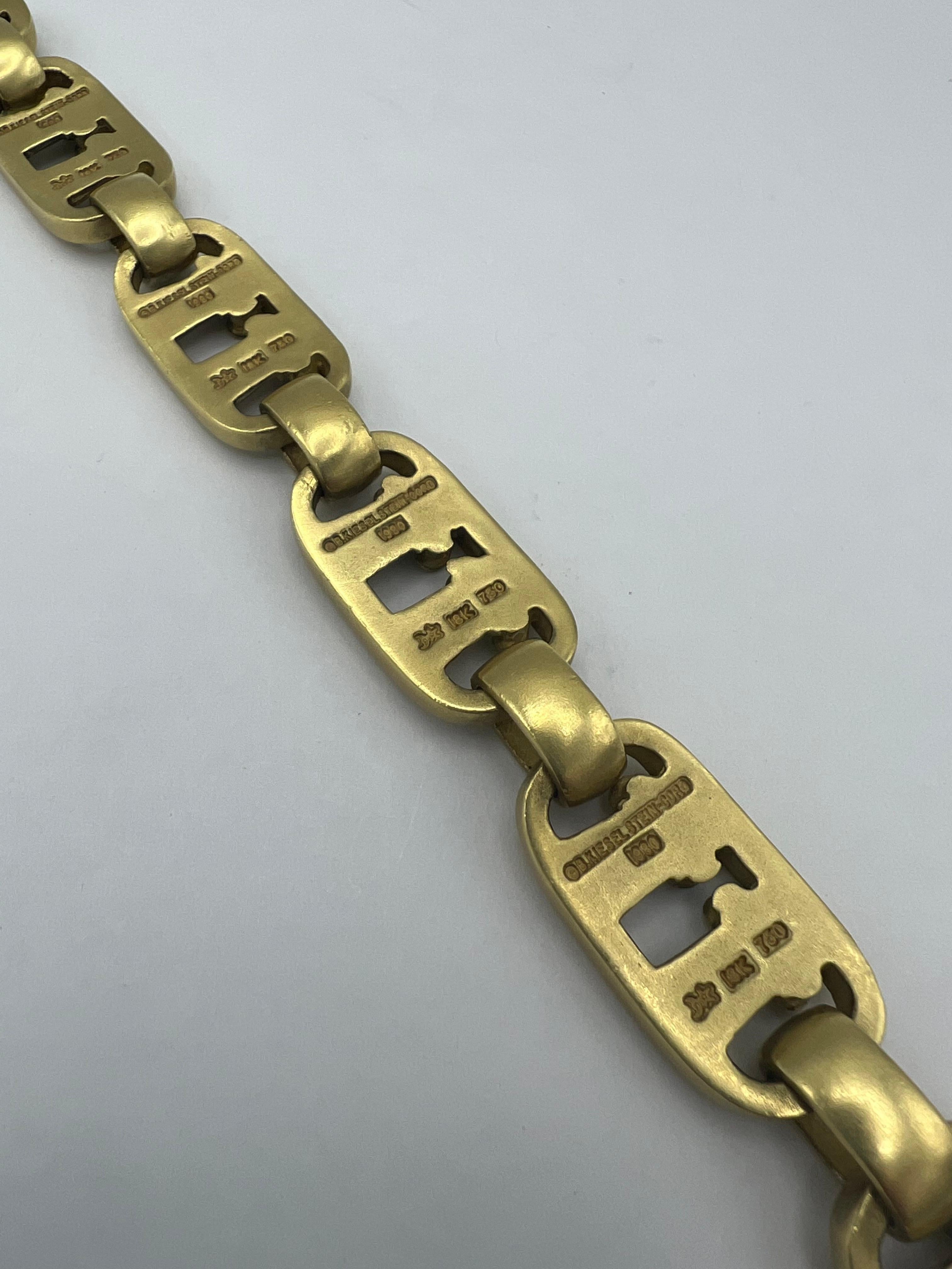 1980’s Barry Kieselstein- Cord Yellow Gold Link Bracelet In Excellent Condition For Sale In Beverly Hills, CA