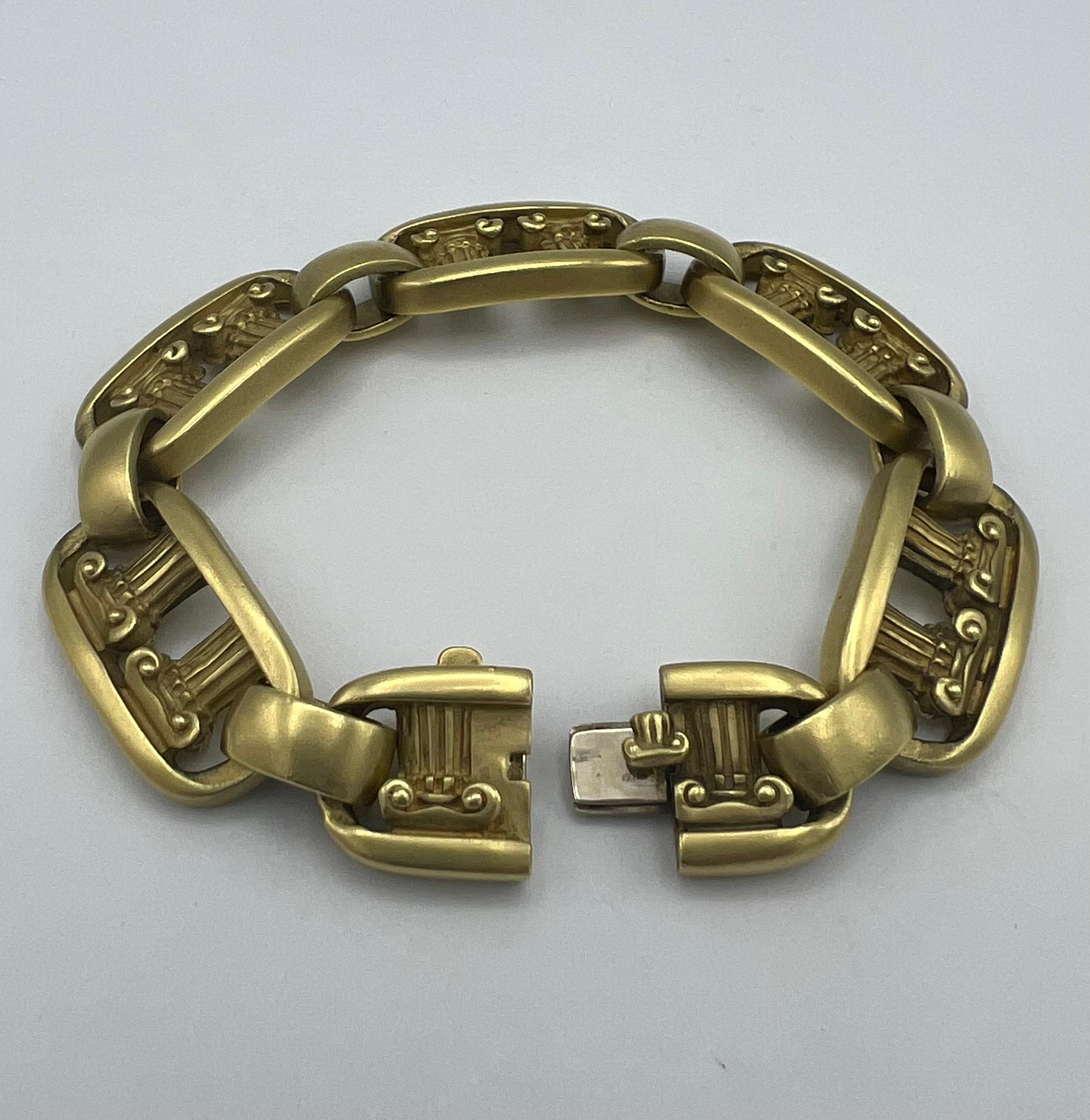 Women's or Men's 1980’s Barry Kieselstein- Cord Yellow Gold Link Bracelet For Sale