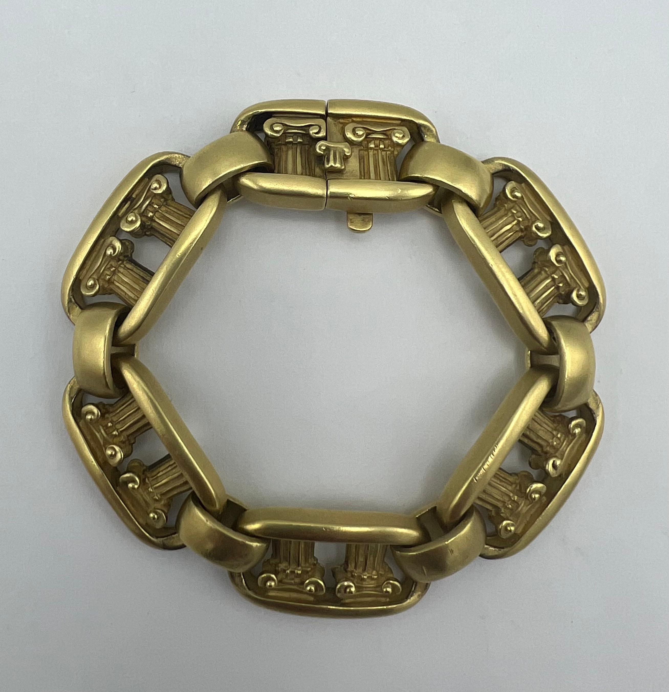 1980’s Barry Kieselstein- Cord Yellow Gold Link Bracelet For Sale 2