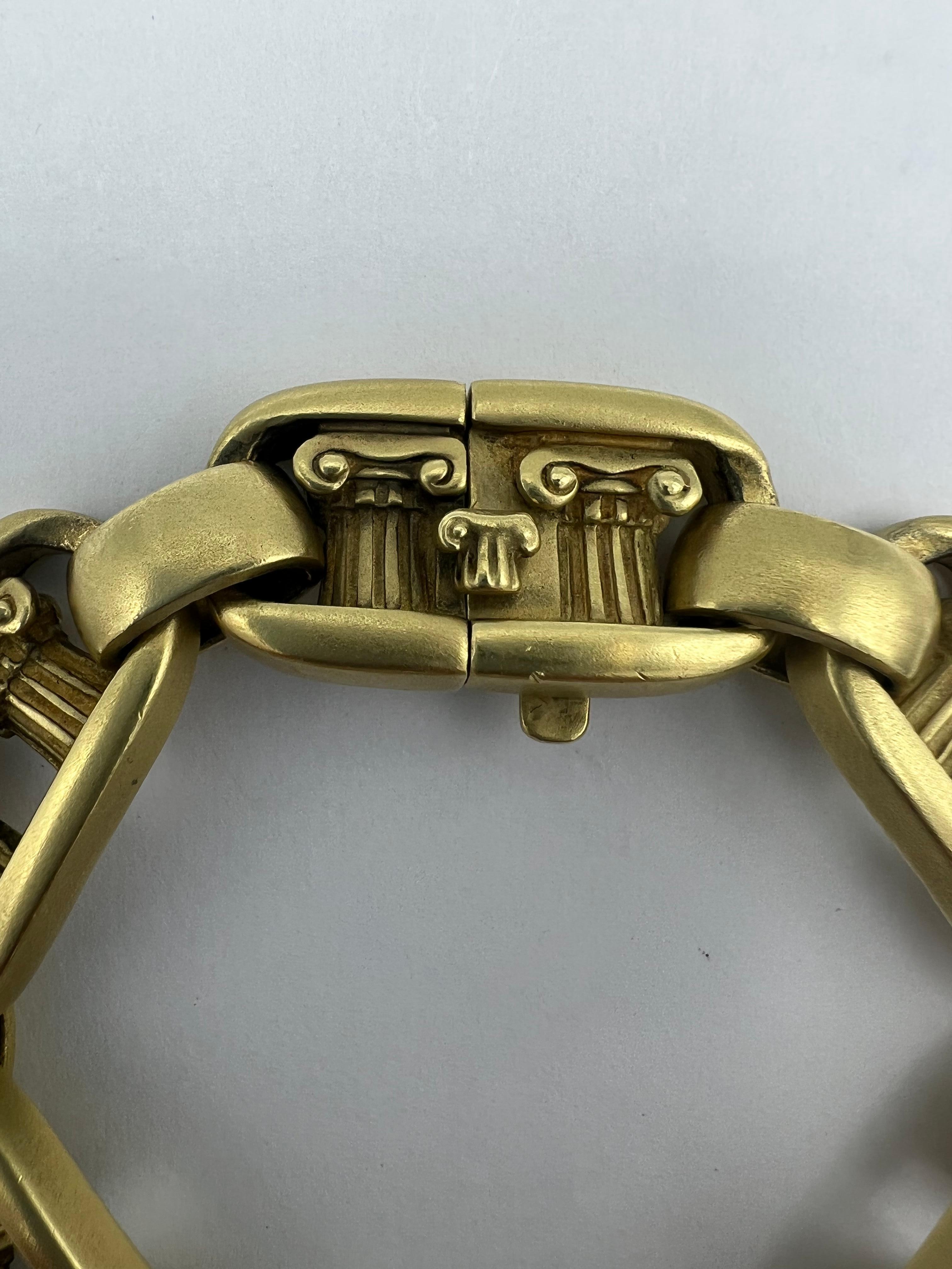 1980’s Barry Kieselstein- Cord Yellow Gold Link Bracelet For Sale 3