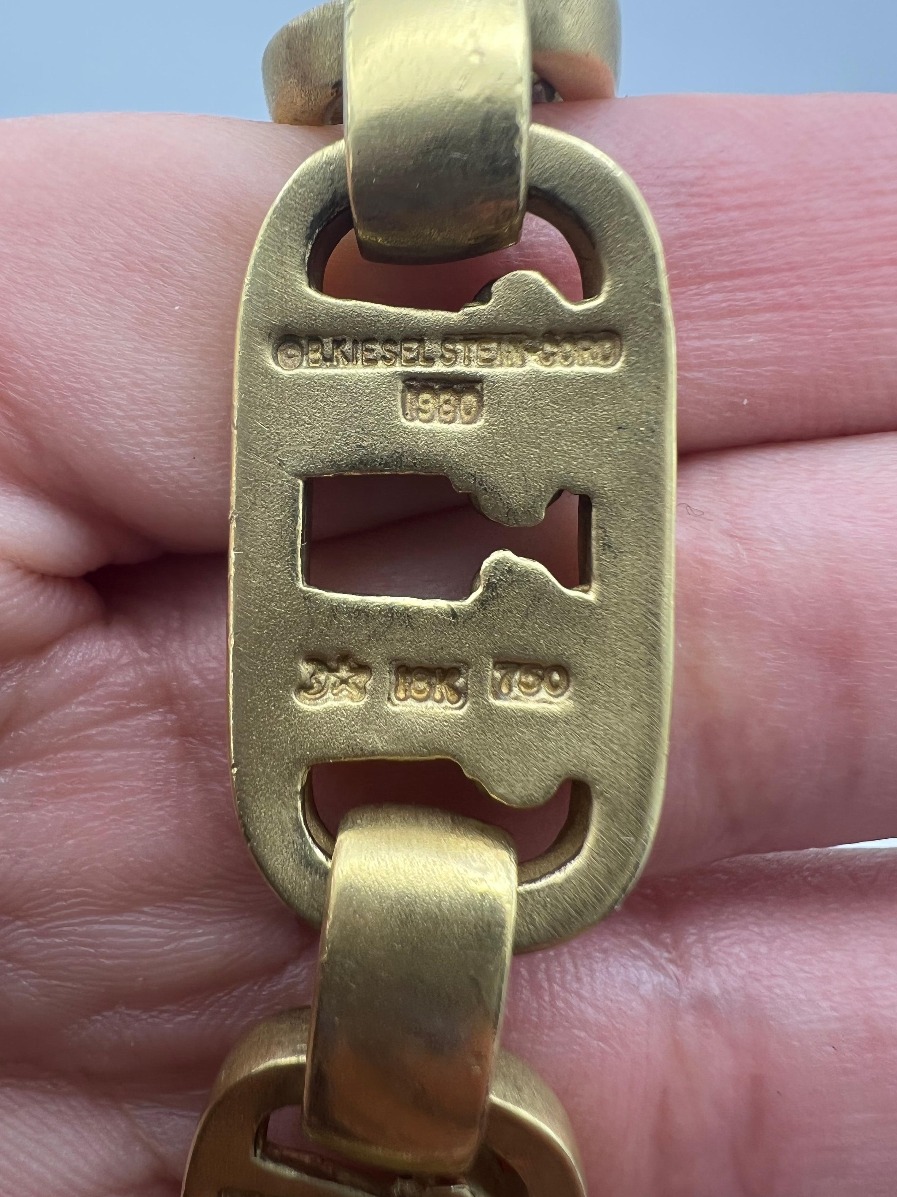 1980’s Barry Kieselstein- Cord Yellow Gold Link Bracelet For Sale 4