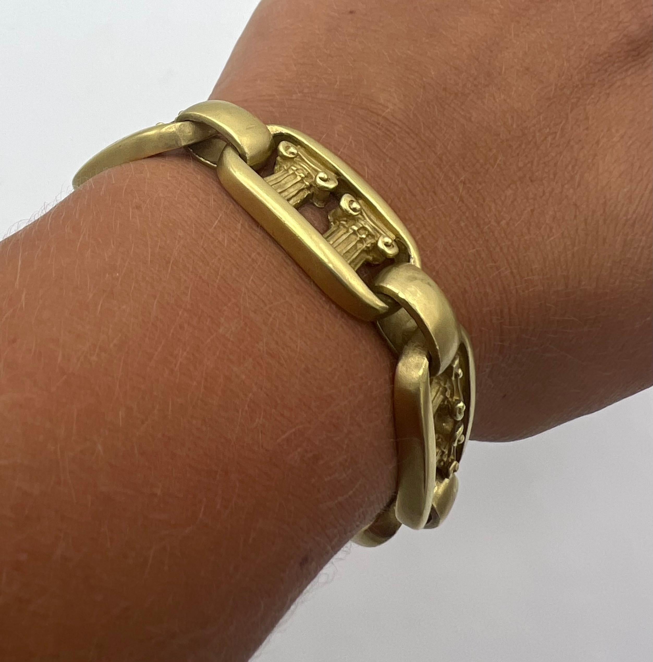 1980’s Barry Kieselstein- Cord Yellow Gold Link Bracelet For Sale 5