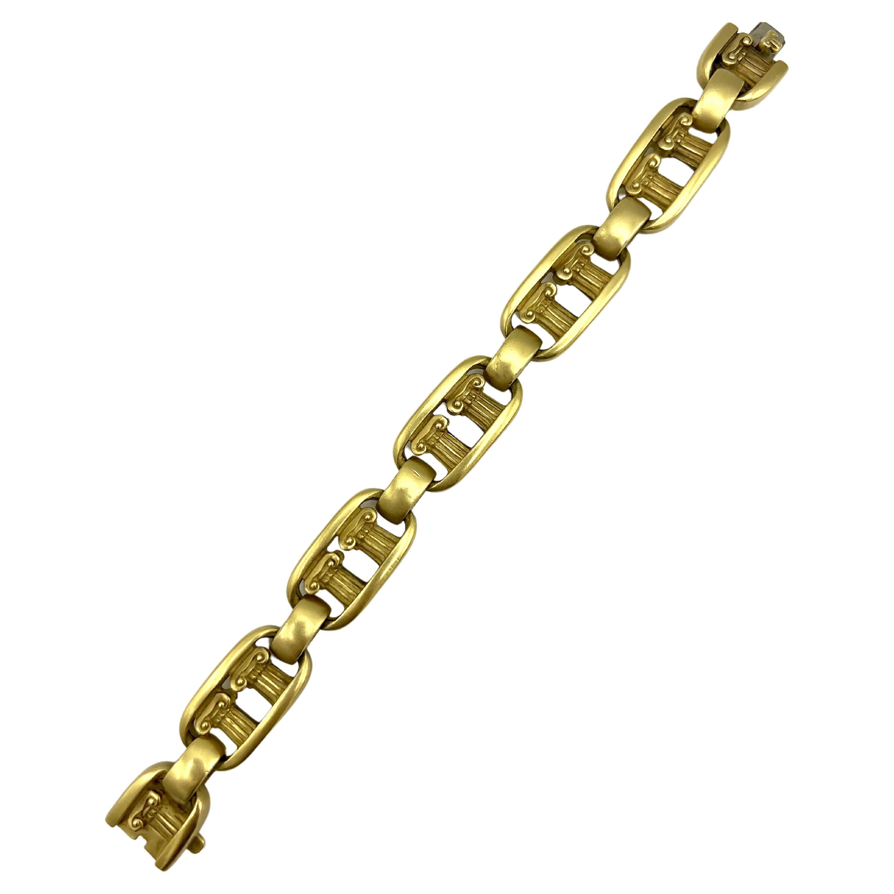 1980’s Barry Kieselstein- Cord Yellow Gold Link Bracelet For Sale