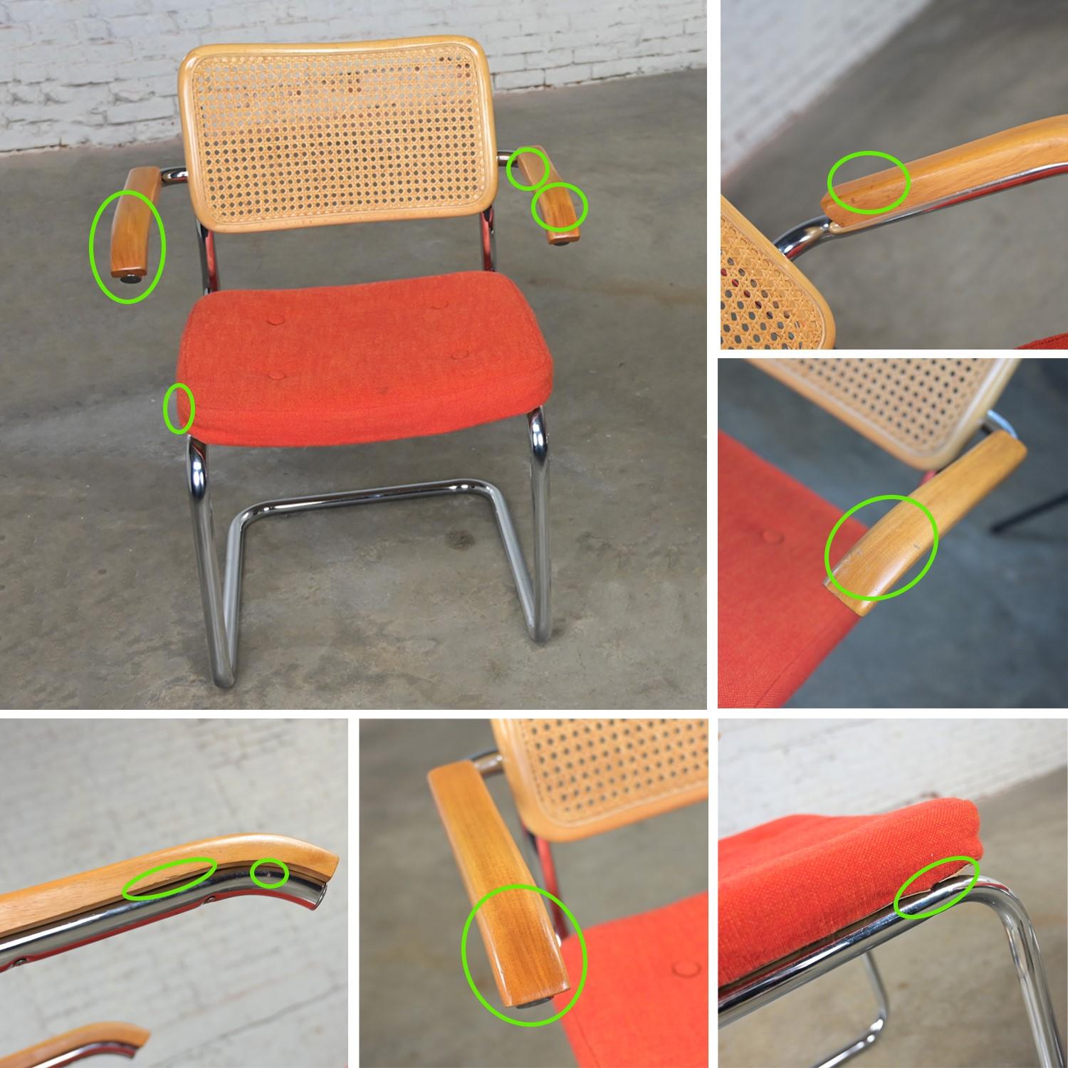 1980’s Bauhaus Pair Chromcraft Armchairs Style Cesca Chairs by Marcel Breuer For Sale 5