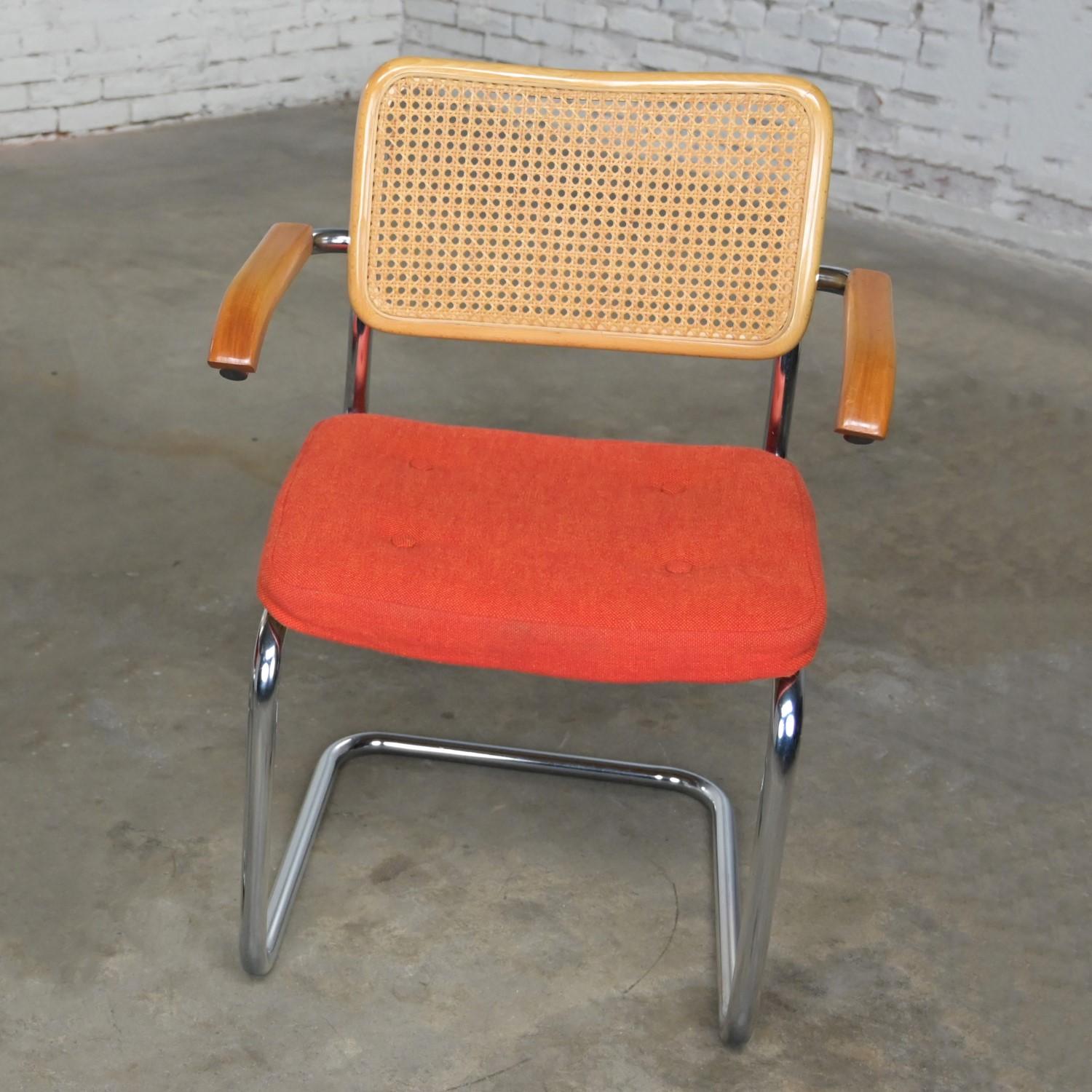 1980’s Bauhaus Pair Chromcraft Armchairs Style Cesca Chairs by Marcel Breuer For Sale 10