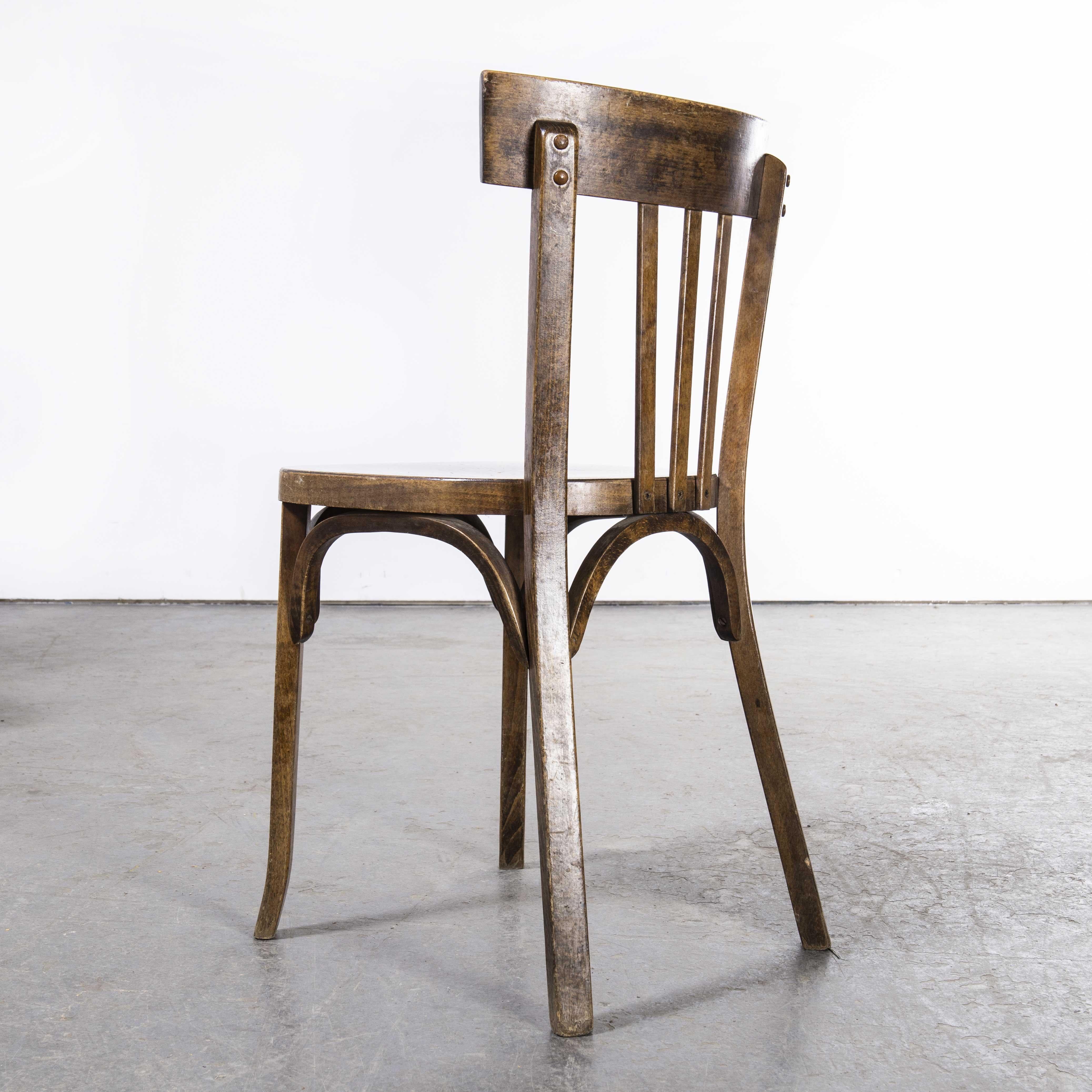 Late 20th Century 1980's Baumann Bentwood Classic Dark Oak Dining Chair, Set of Eight