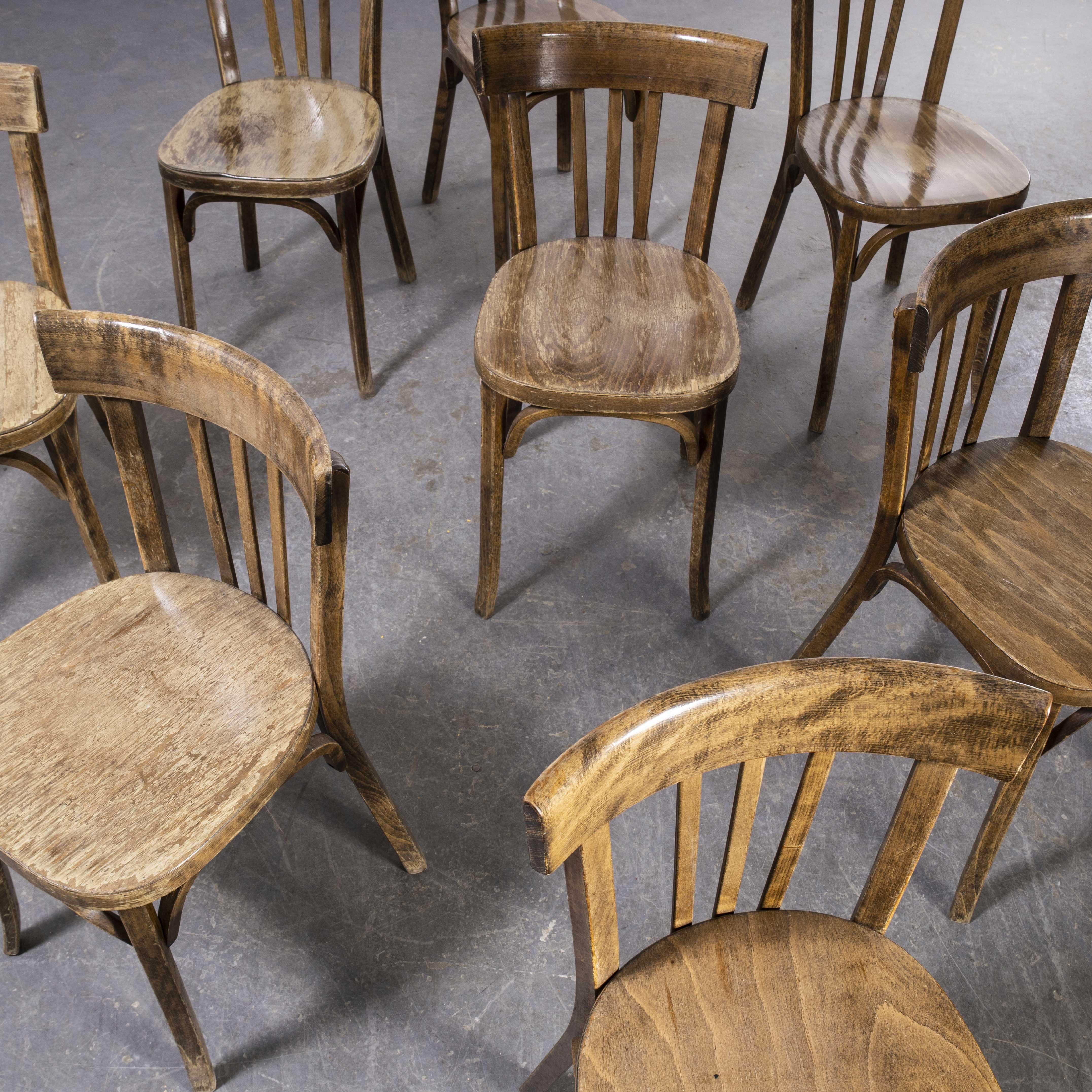 1980's Baumann Bentwood Classic Dark Oak Dining Chair, Set of Eight 3