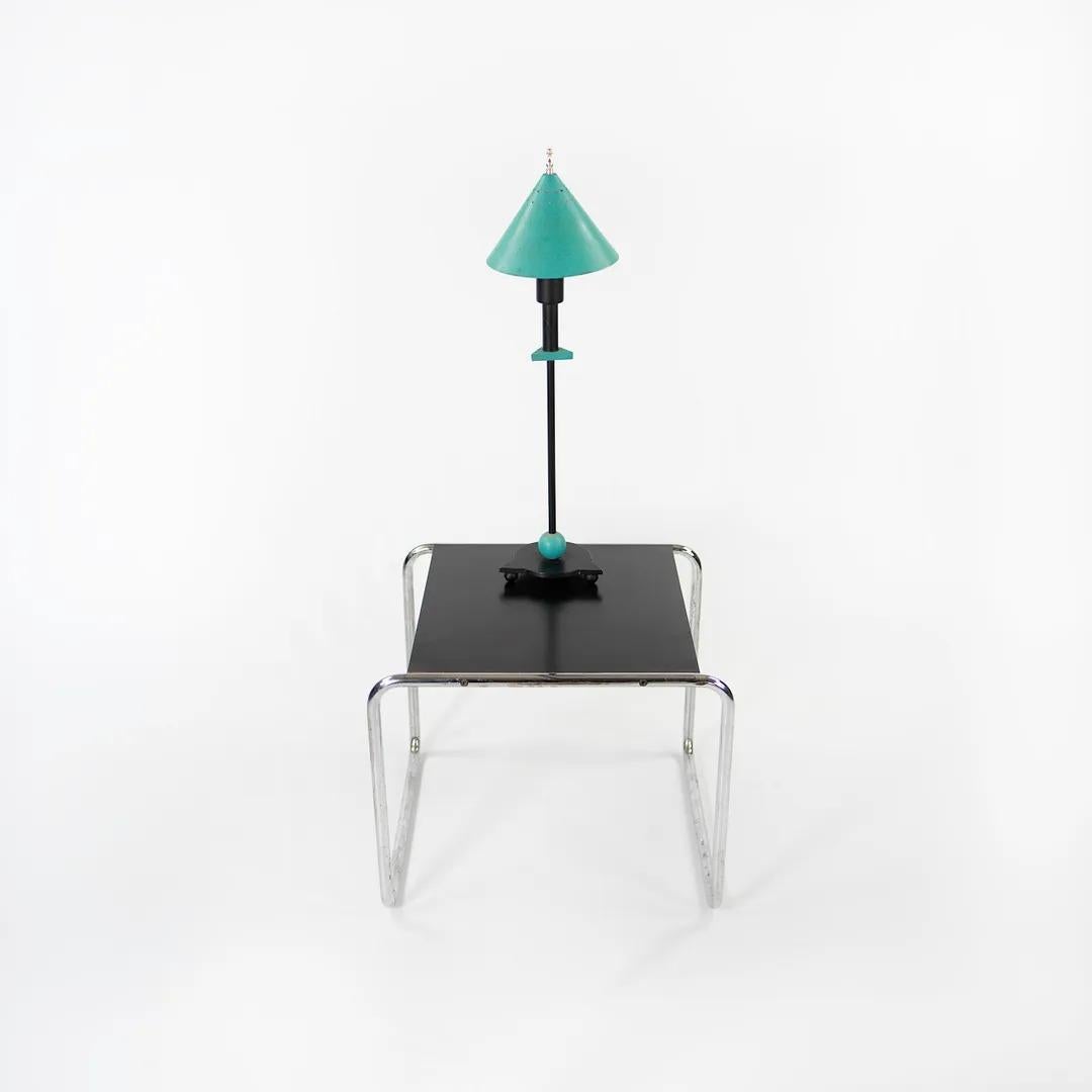 American 1980s BE-YANG Memphis Style Postmodern Table / Desk Lamp in Black and Teal For Sale