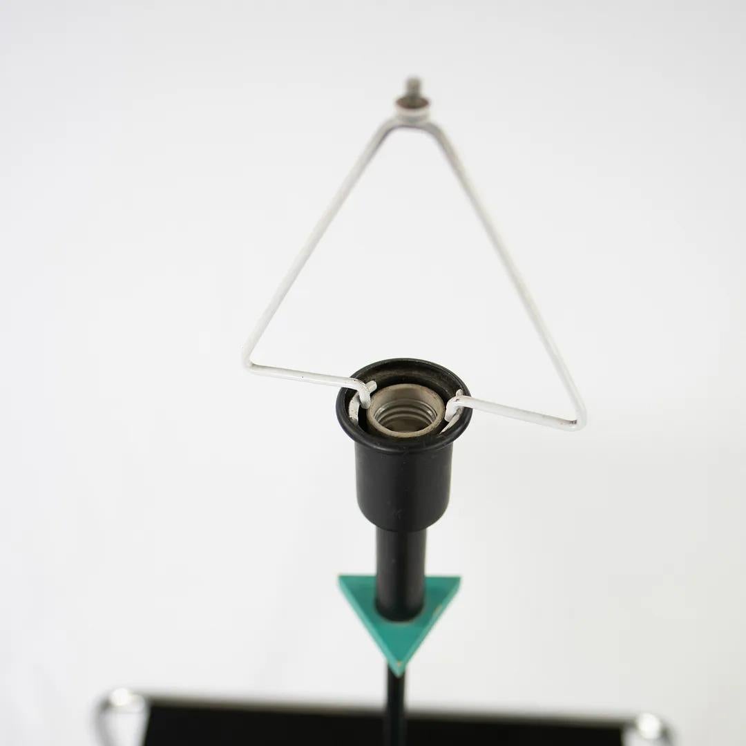 Steel 1980s BE-YANG Memphis Style Postmodern Table / Desk Lamp in Black and Teal For Sale