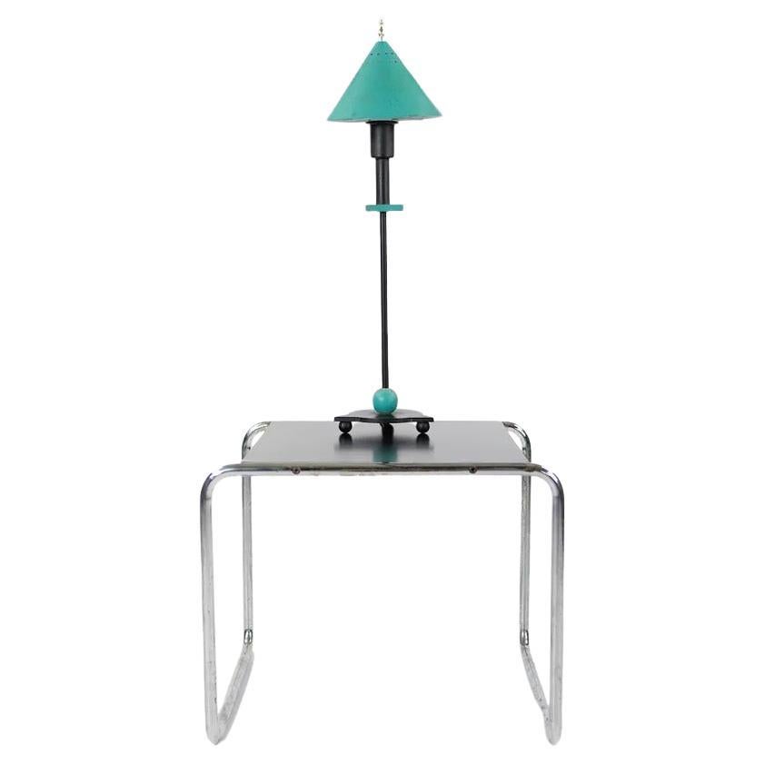 1980s BE-YANG Memphis Style Postmodern Table / Desk Lamp in Black and Teal For Sale