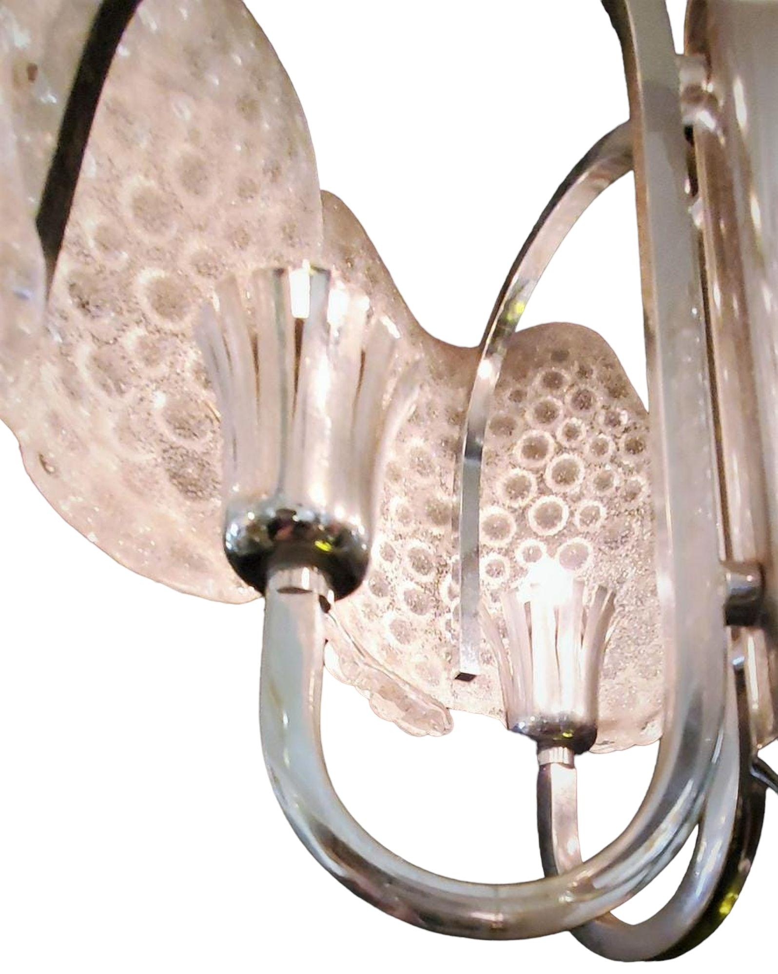 Beaded Murano Glass with Chrome Body Chandelier, 1980s  For Sale 2