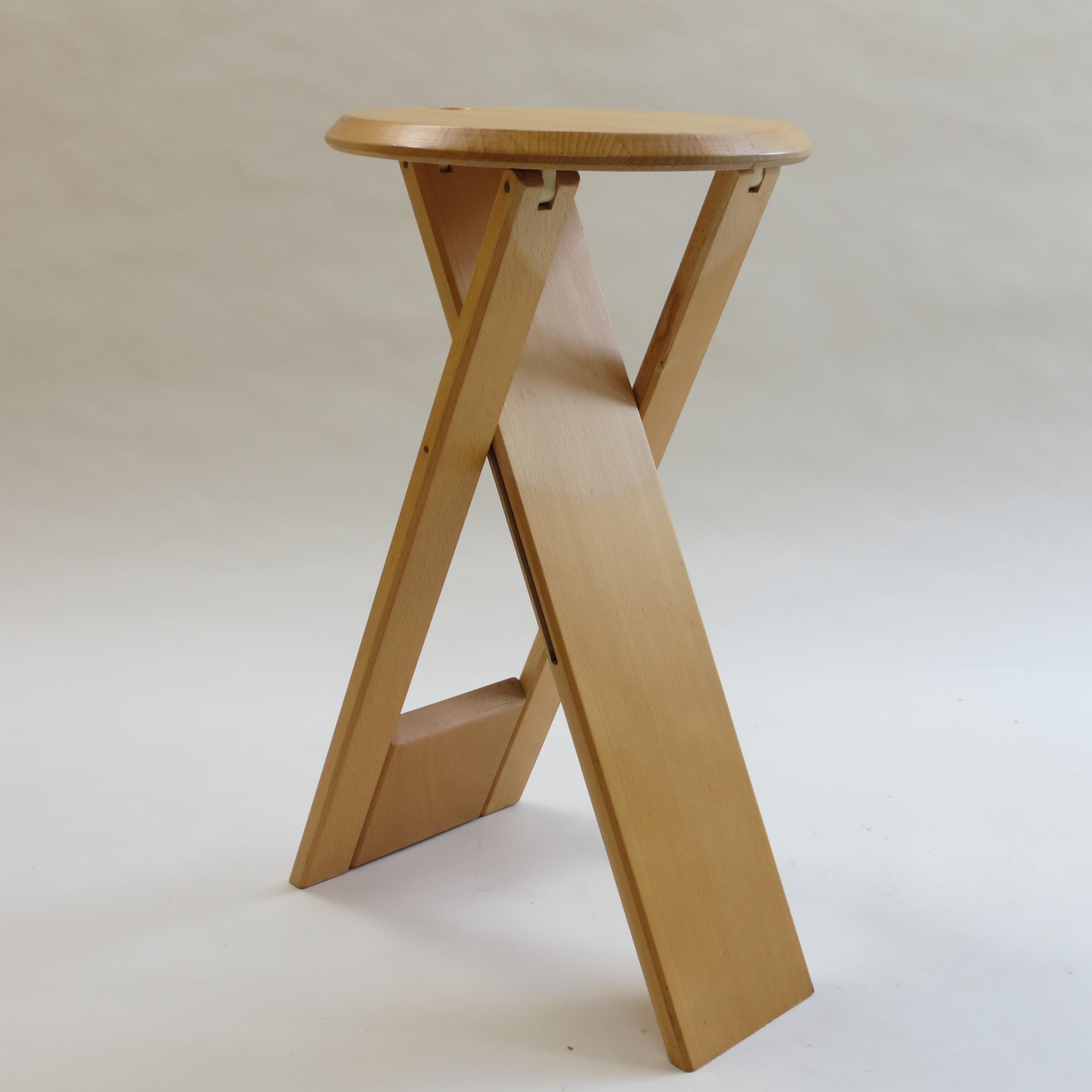1980s Beech Folding Suzy Stool by Adrian Reed for Princes Design Works In Good Condition In Stow on the Wold, GB