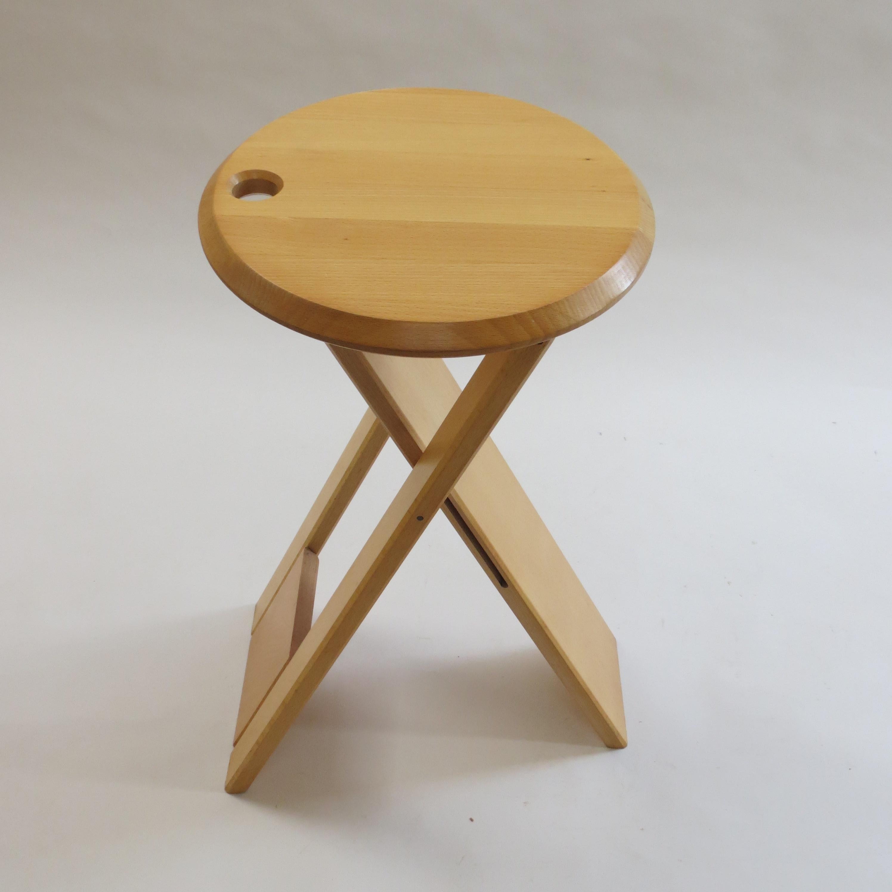 Late 20th Century 1980s Beech Folding Suzy Stool by Adrian Reed for Princes Design Works