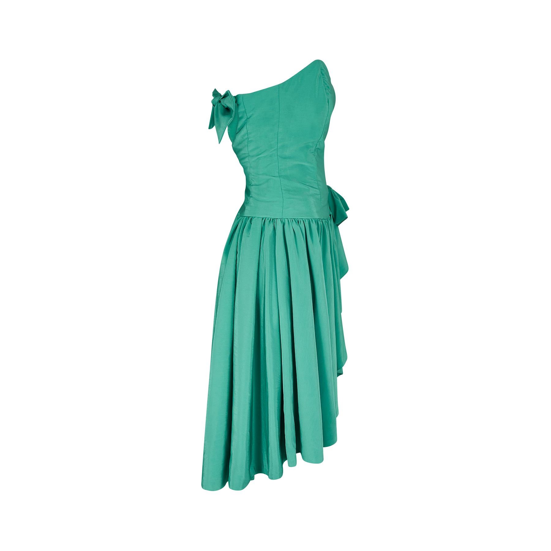 emerald green strapless mini dress