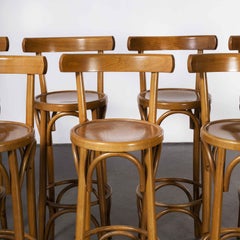 1980's Bentwood Barstools High Back, Set of Seven