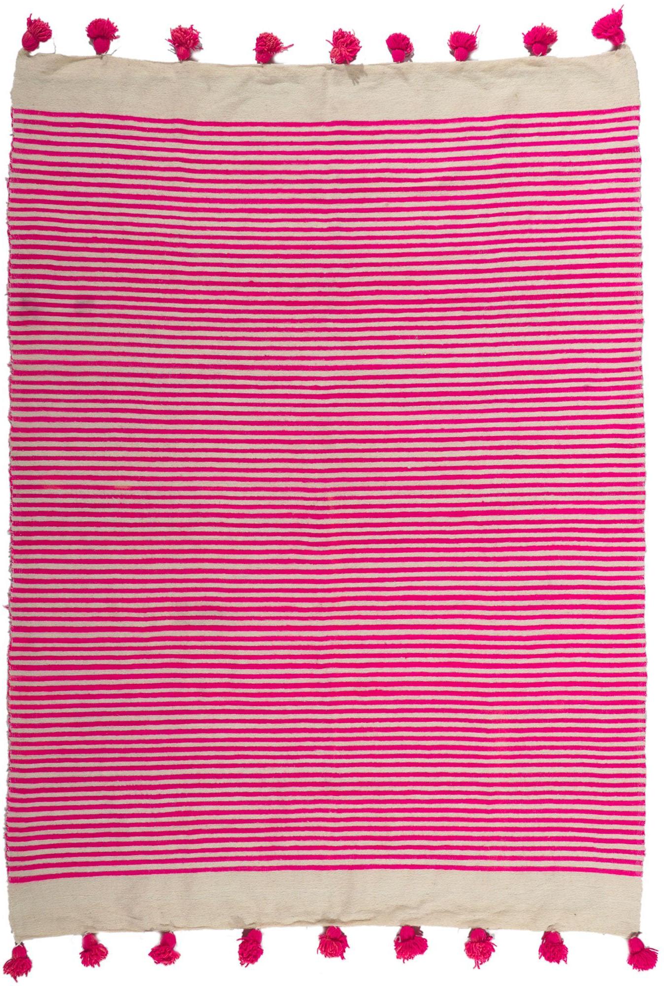 Marokkanischer Berber-Kilim-Teppich mit rosa Streifen aus den 1980er Jahren im Angebot 6