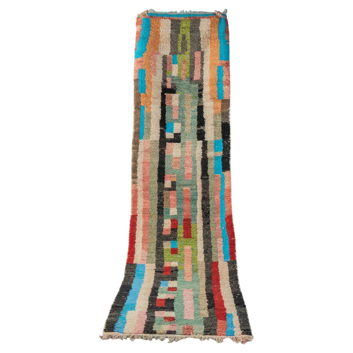 Delina Vintage Boujad Rug Handwoven 100 Percent Natural Wool Heirloom For Elegant Interiors